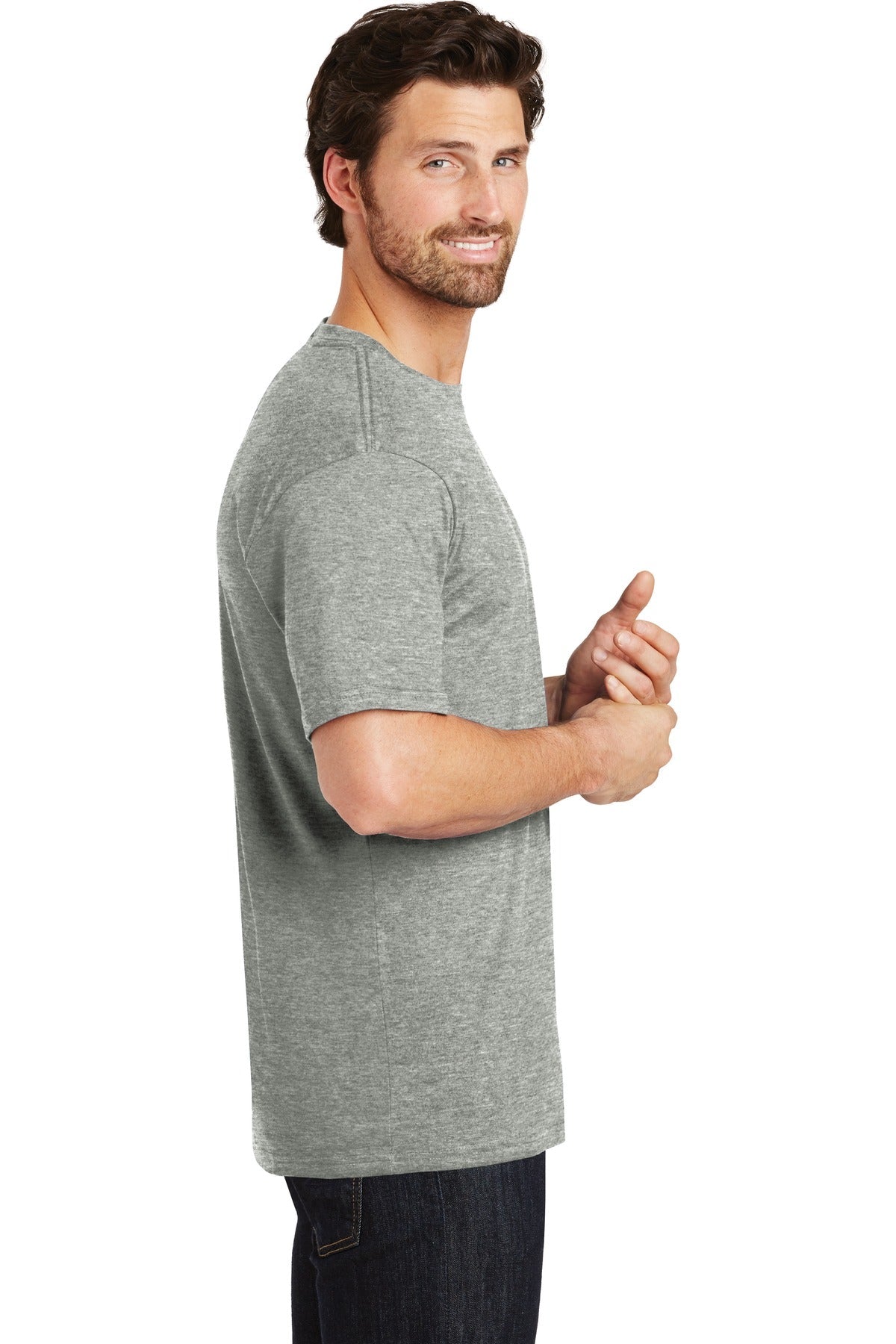 District® Perfect Weight®Tee. DT104 [Heathered Steel] - DFW Impression