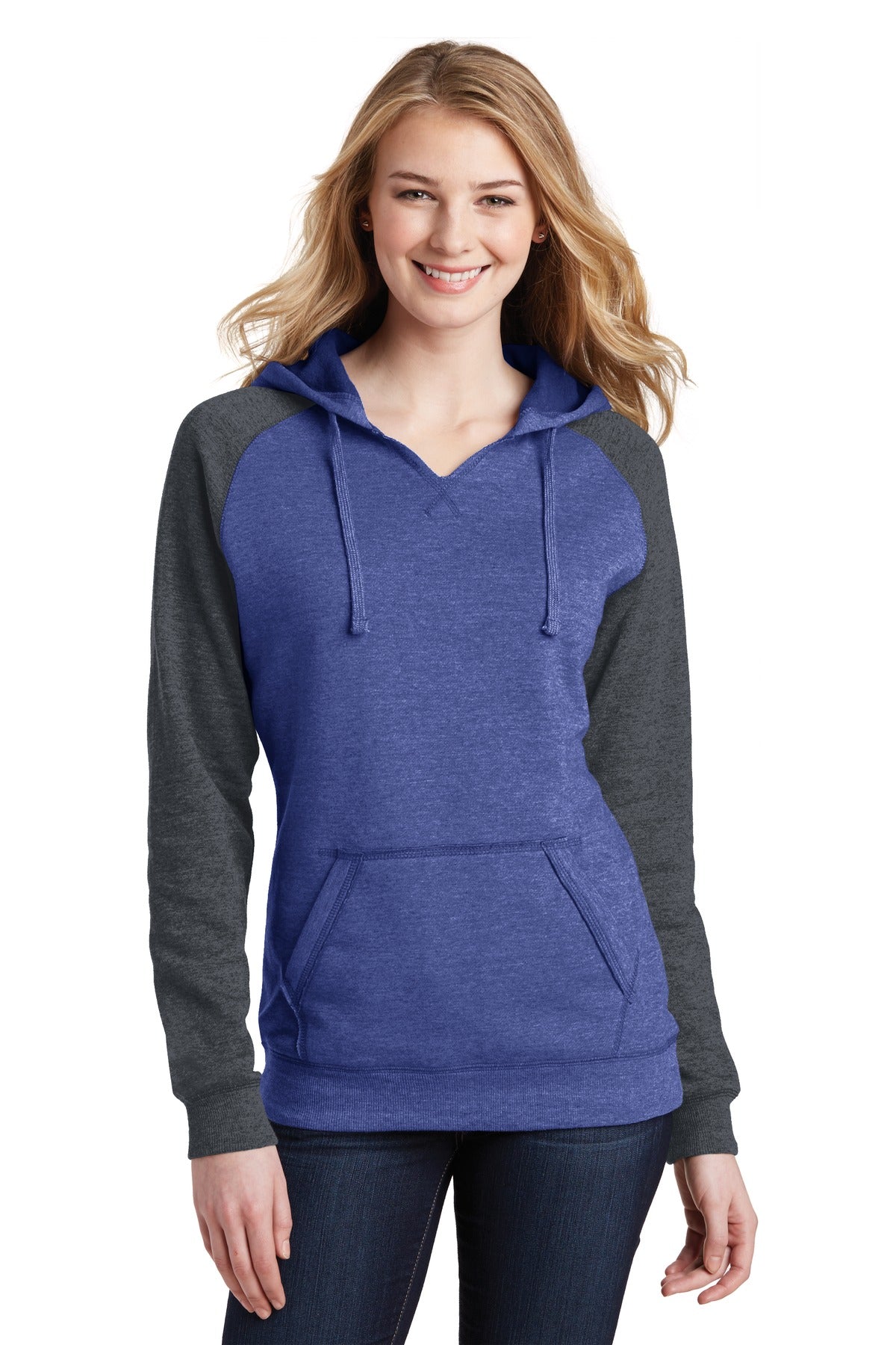 District® Women's Lightweight Fleece Raglan Hoodie. DT296 - DFW Impression