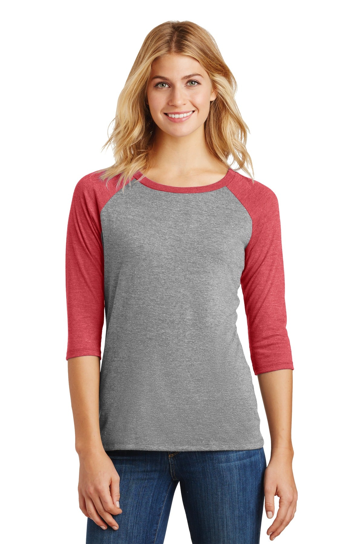 District® Women's Perfect Tri® 3/4-Sleeve Raglan. DM136L - DFW Impression