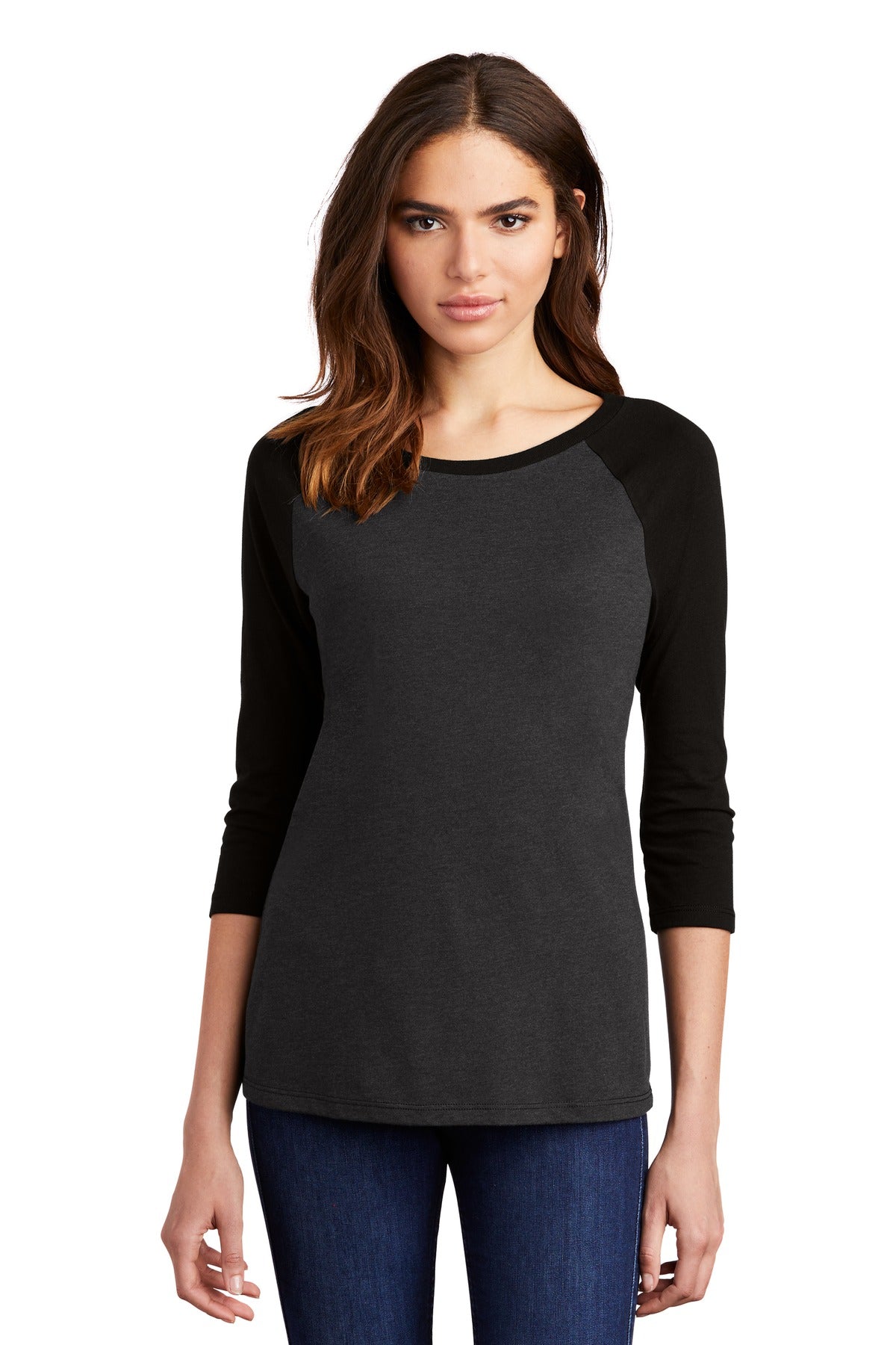 District® Women's Perfect Tri® 3/4-Sleeve Raglan. DM136L - DFW Impression