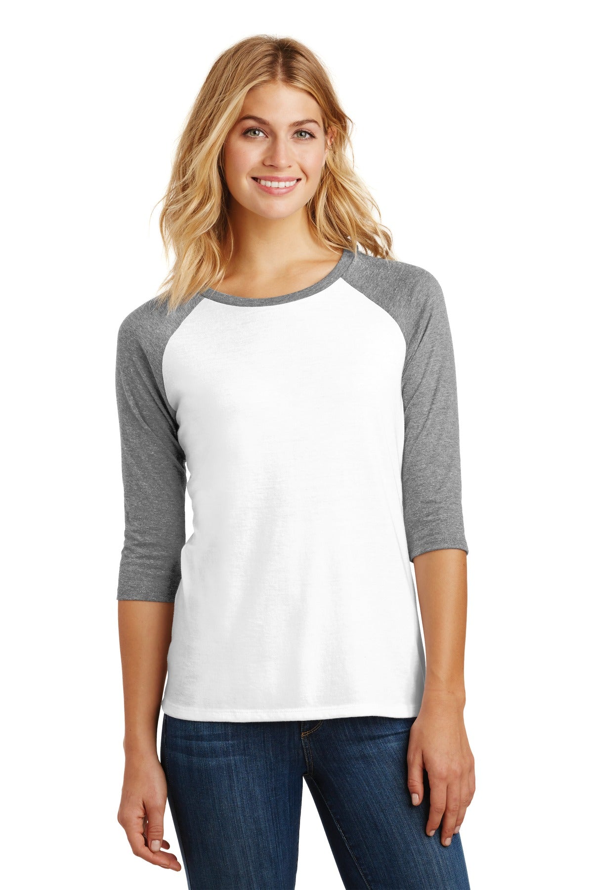 District® Women's Perfect Tri® 3/4-Sleeve Raglan. DM136L - DFW Impression