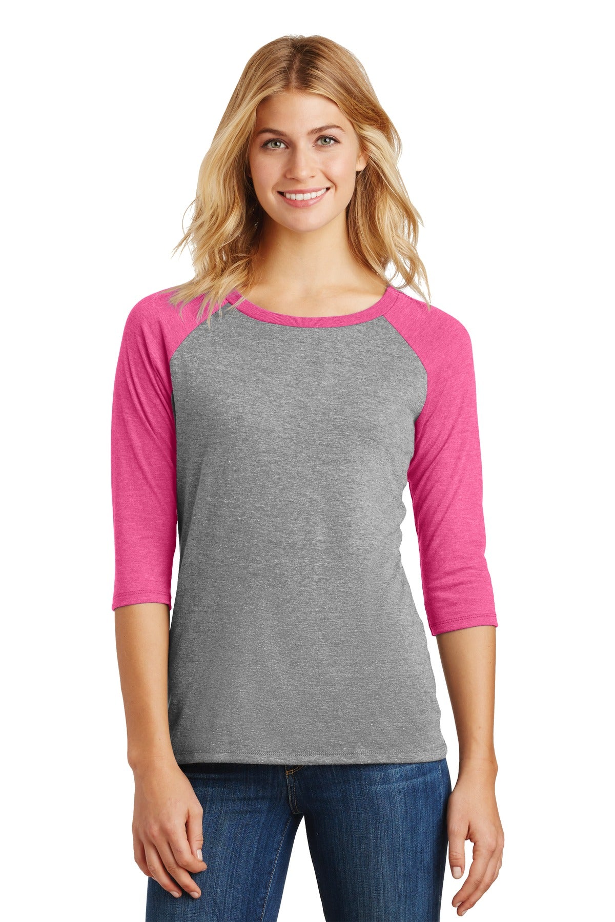 District® Women's Perfect Tri® 3/4-Sleeve Raglan. DM136L - DFW Impression