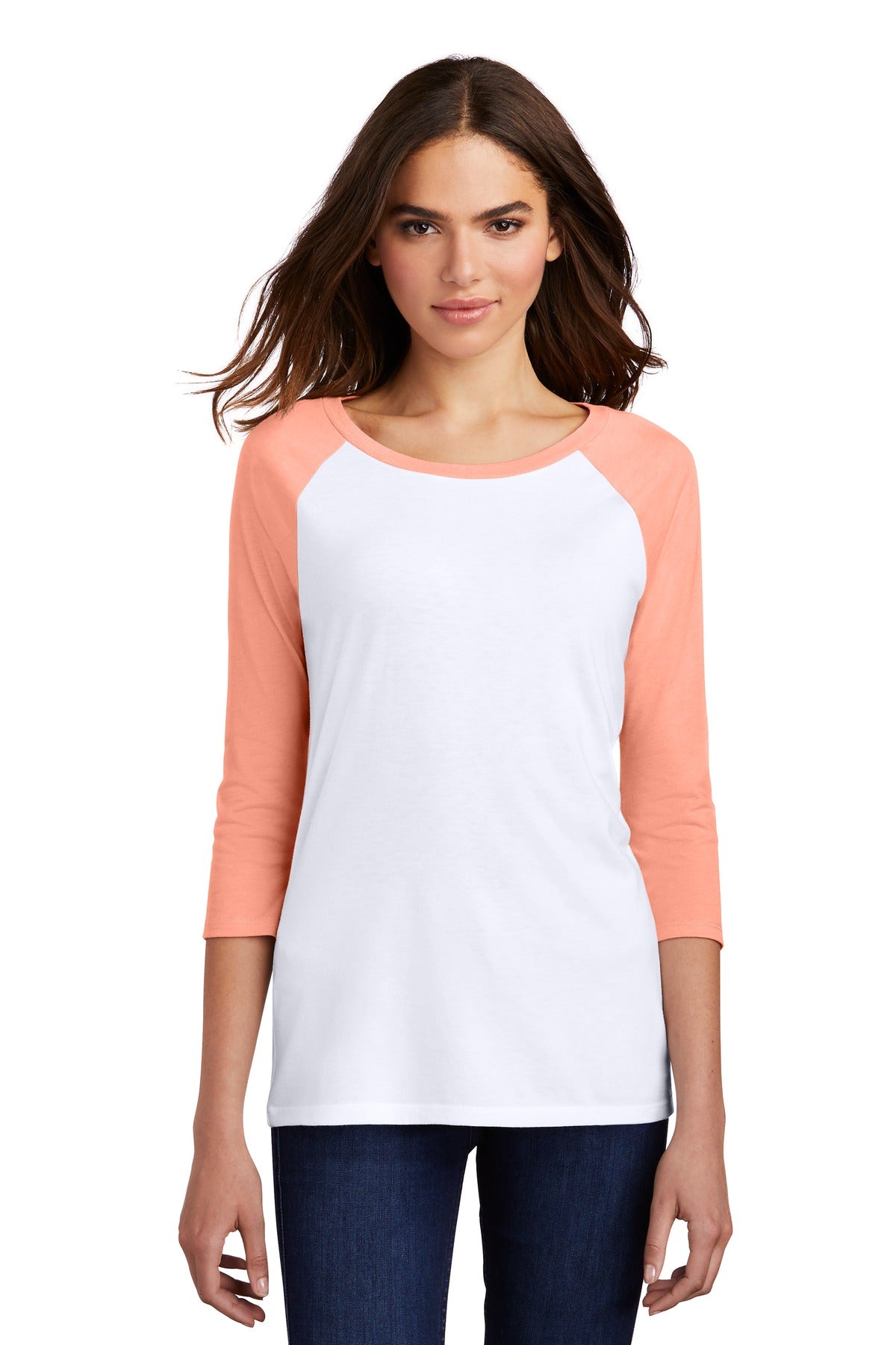 District® Women's Perfect Tri® 3/4-Sleeve Raglan. DM136L - DFW Impression