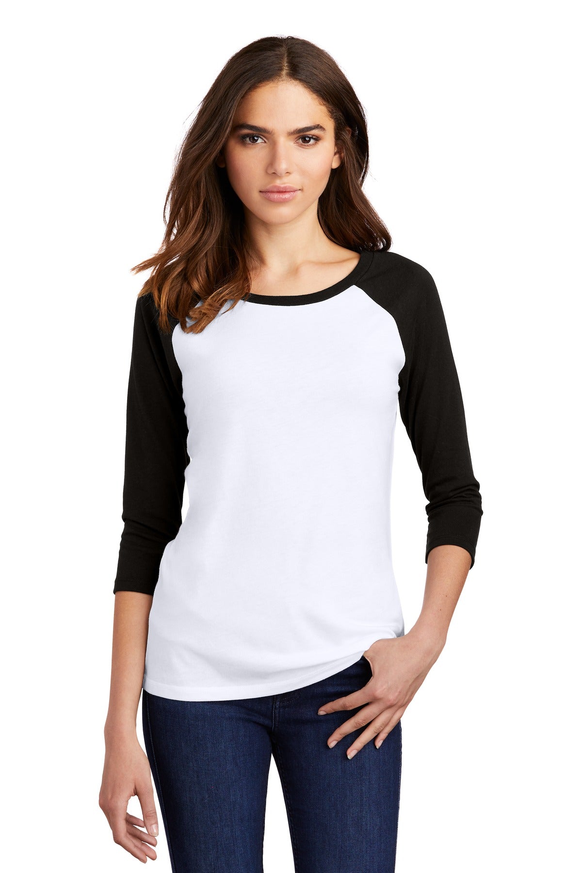 District® Women's Perfect Tri® 3/4-Sleeve Raglan. DM136L - DFW Impression