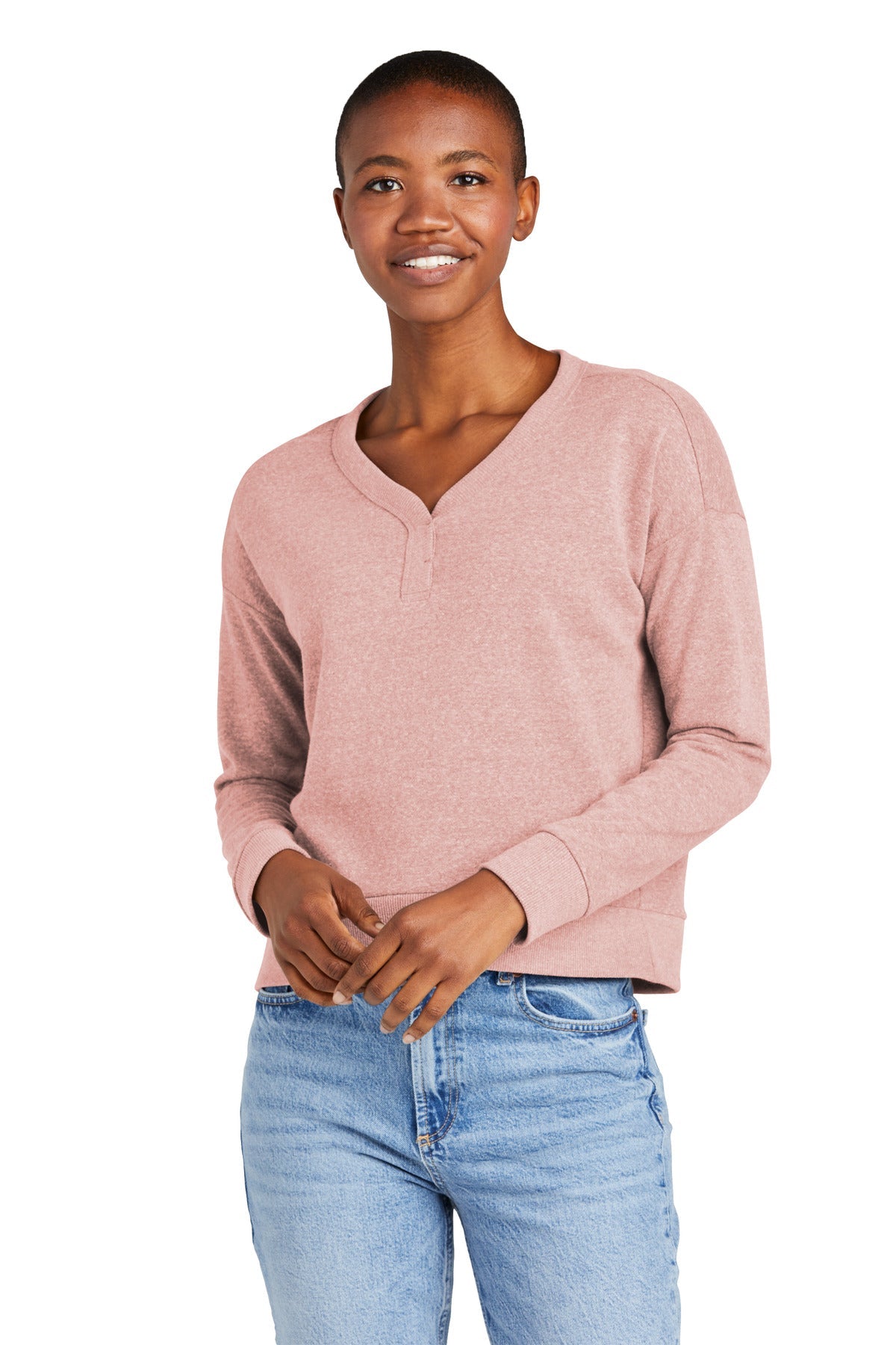 District® Women's Perfect Tri® Fleece V-Neck Sweatshirt DT1312 - DFW Impression