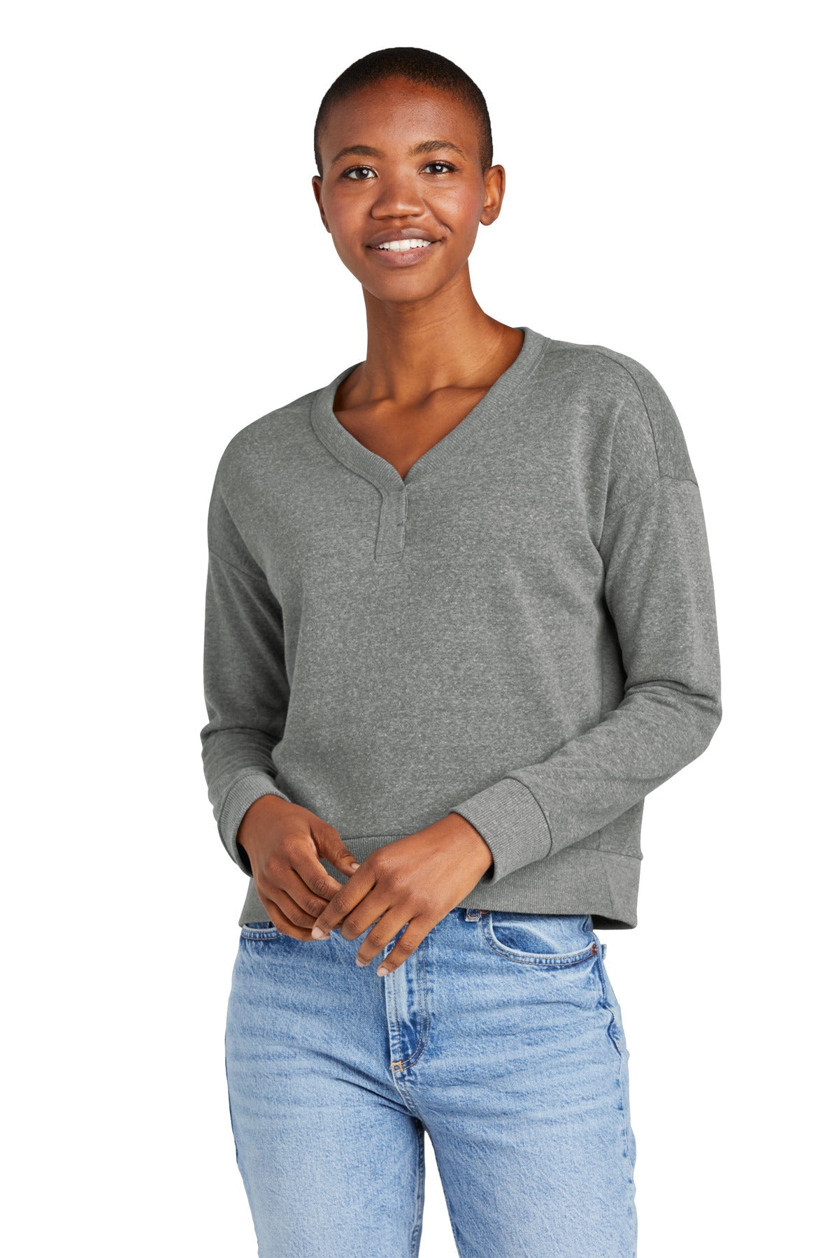 District® Women's Perfect Tri® Fleece V-Neck Sweatshirt DT1312 - DFW Impression