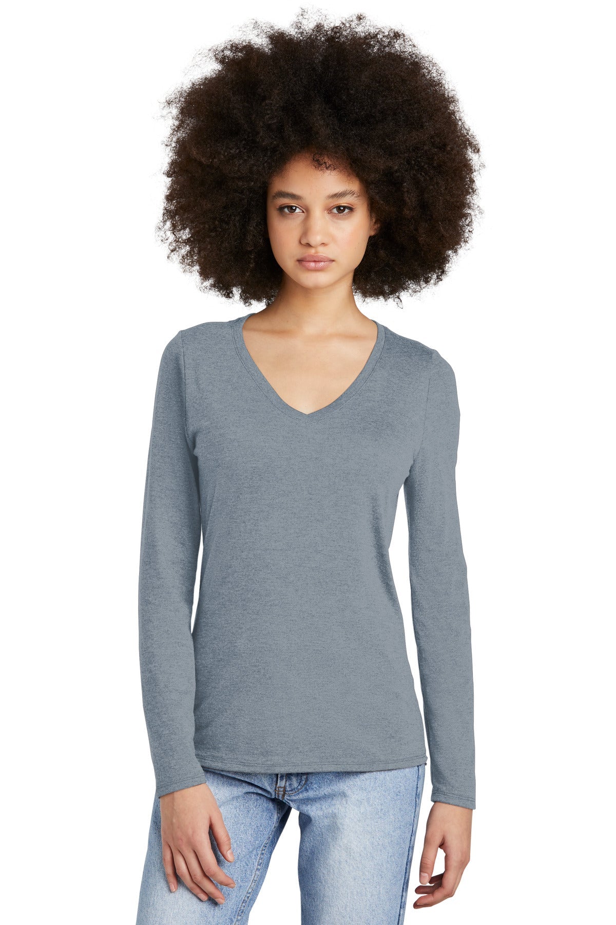 District® Women's Perfect Tri® Long Sleeve V-Neck Tee DT135 - DFW Impression