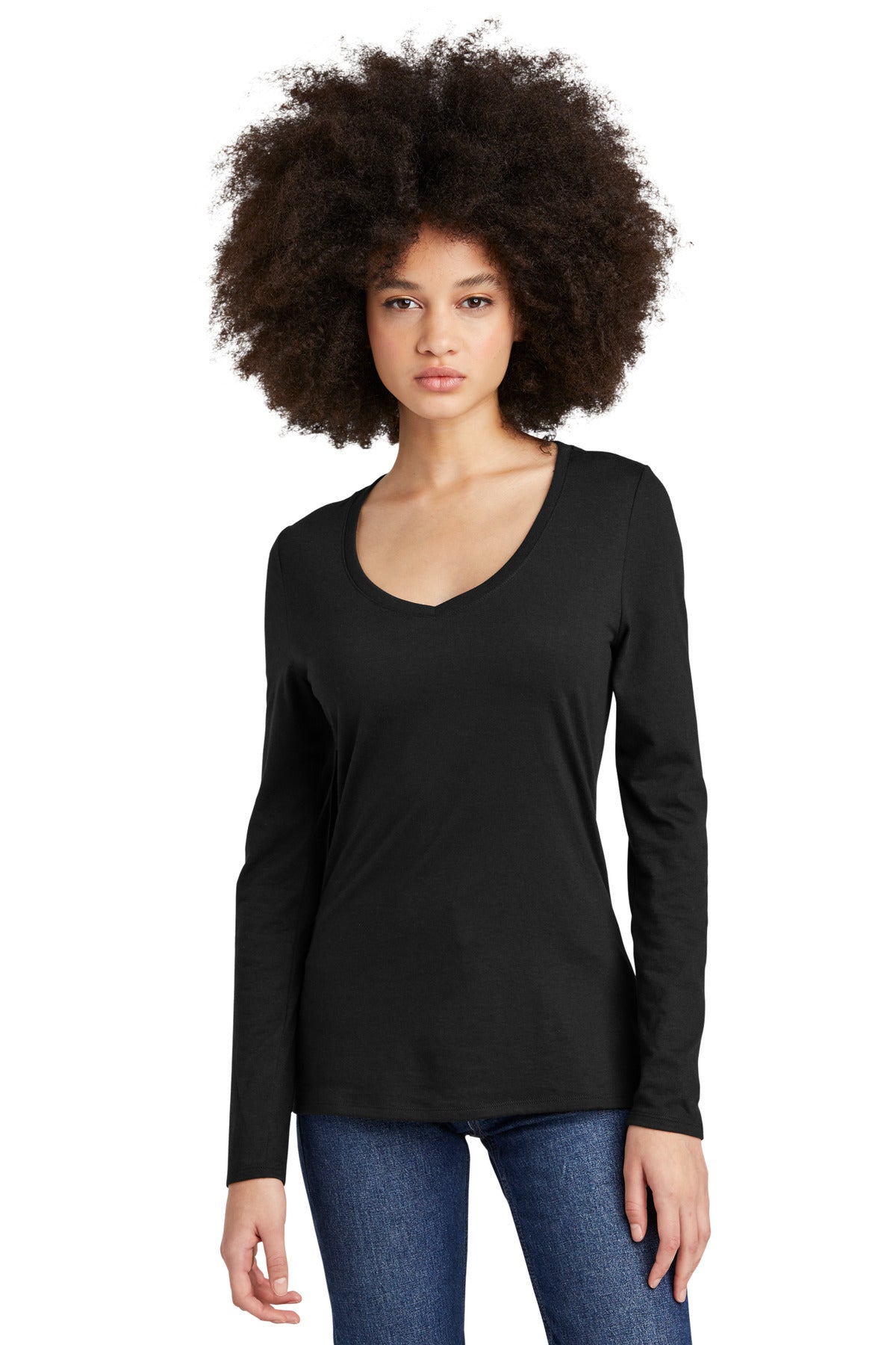 District® Women's Perfect Tri® Long Sleeve V-Neck Tee DT135 - DFW Impression