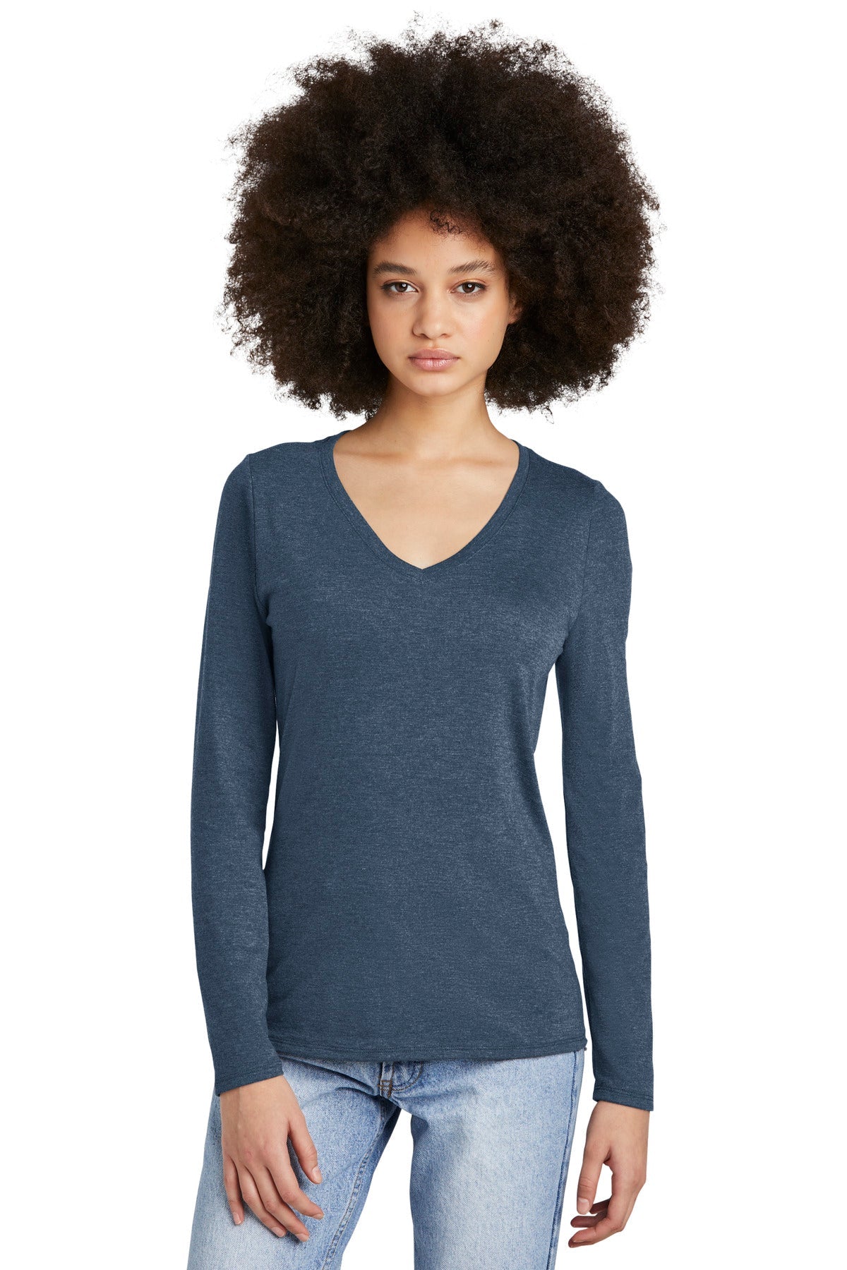 District® Women's Perfect Tri® Long Sleeve V-Neck Tee DT135 - DFW Impression