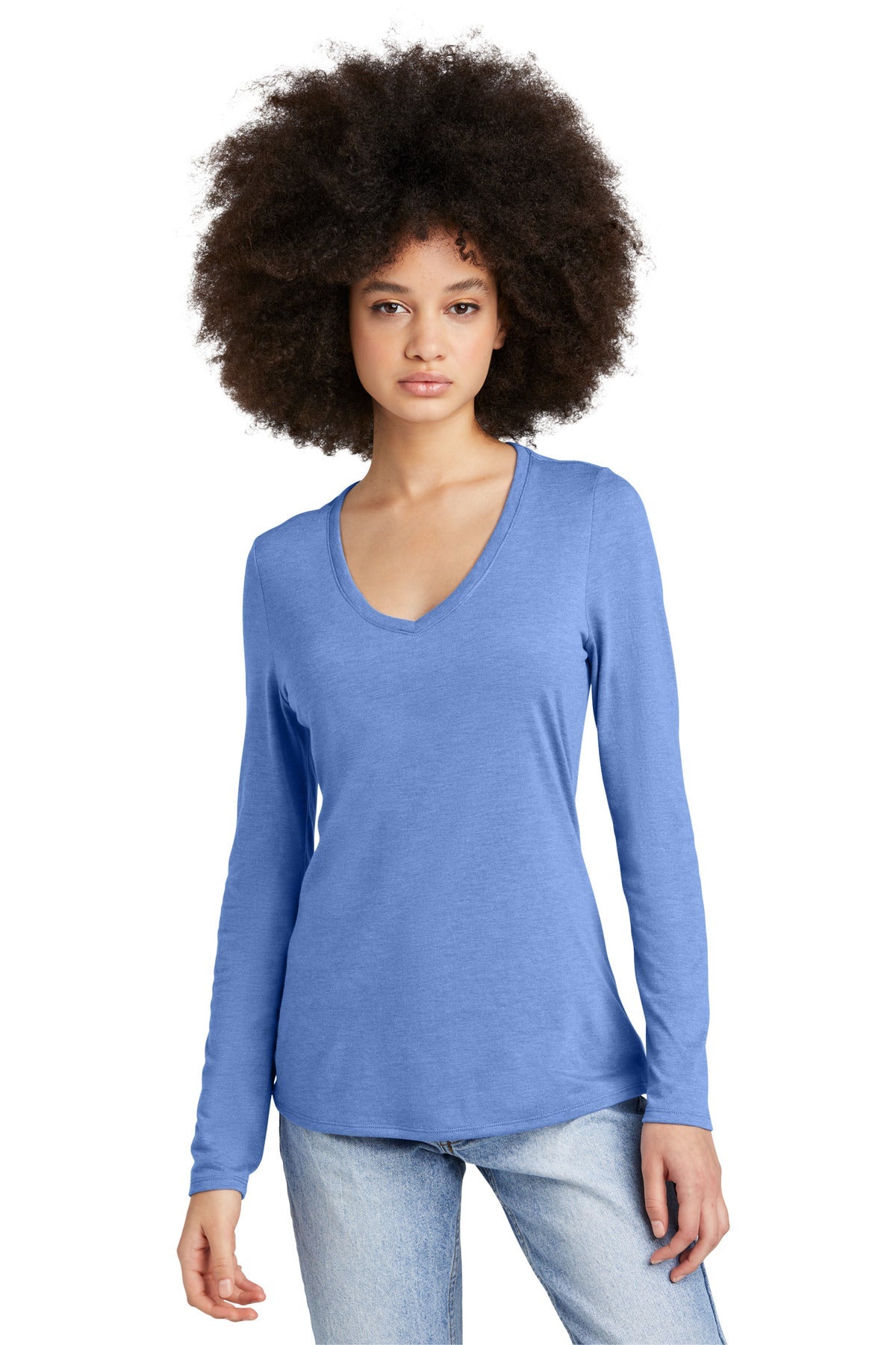 District® Women's Perfect Tri® Long Sleeve V-Neck Tee DT135 - DFW Impression