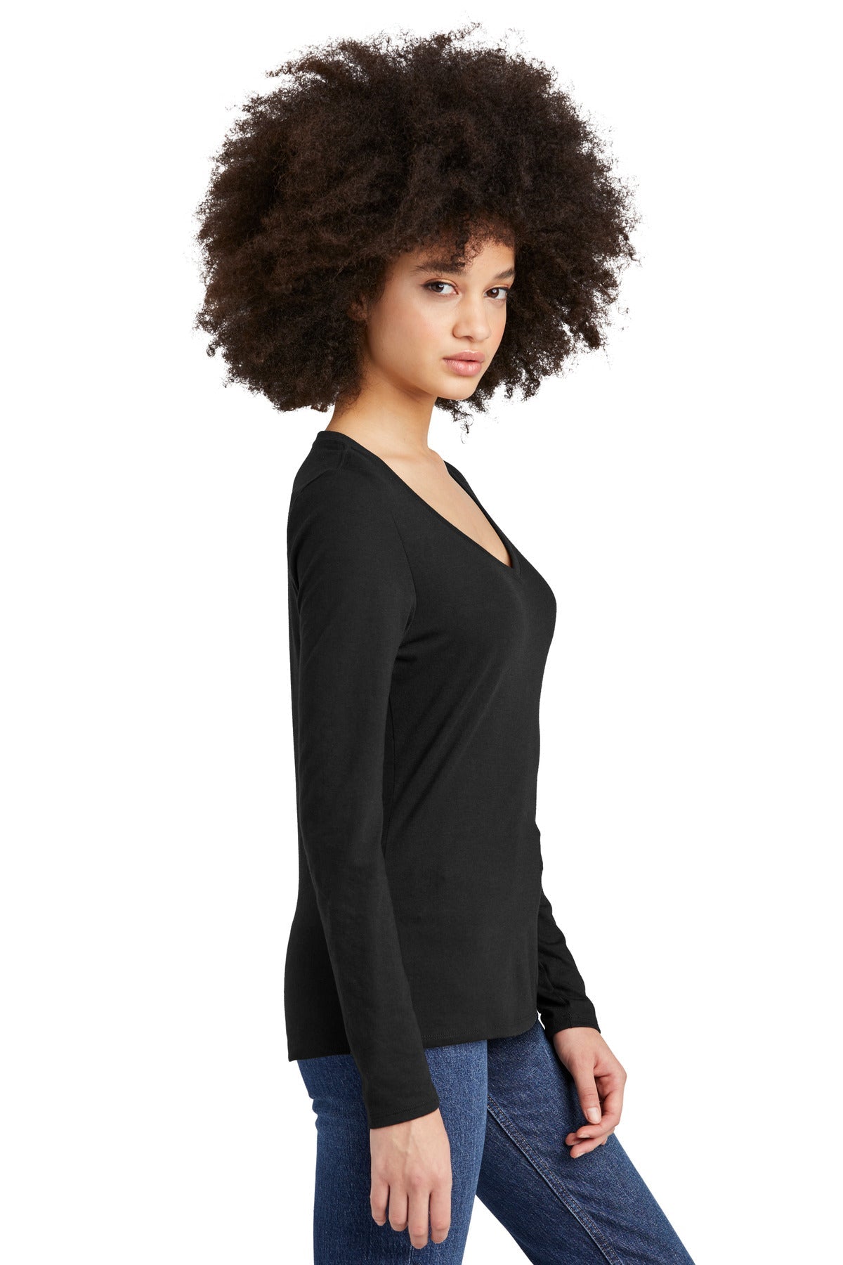 District® Women's Perfect Tri® Long Sleeve V-Neck Tee DT135 - DFW Impression