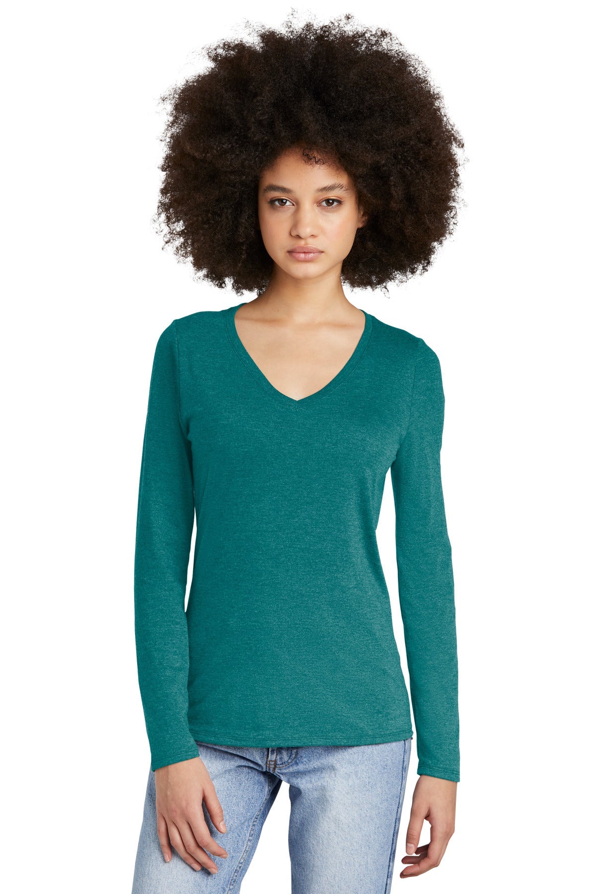 District® Women's Perfect Tri® Long Sleeve V-Neck Tee DT135 - DFW Impression