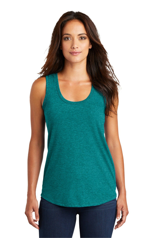 District ® Women's Perfect Tri® Racerback Tank. DM138L [Heathered Teal] - DFW Impression