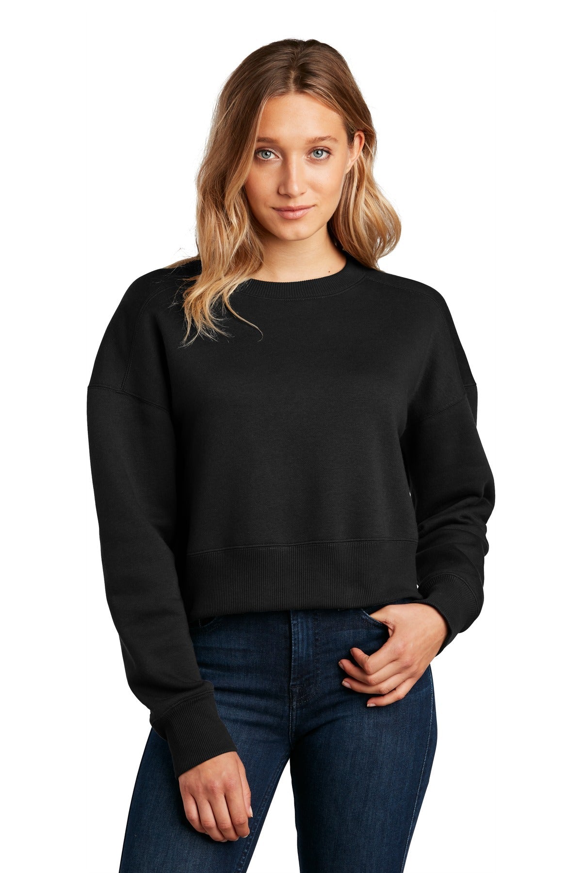 District ® Women's Perfect Weight ® Fleece Cropped Crew DT1105 - DFW Impression