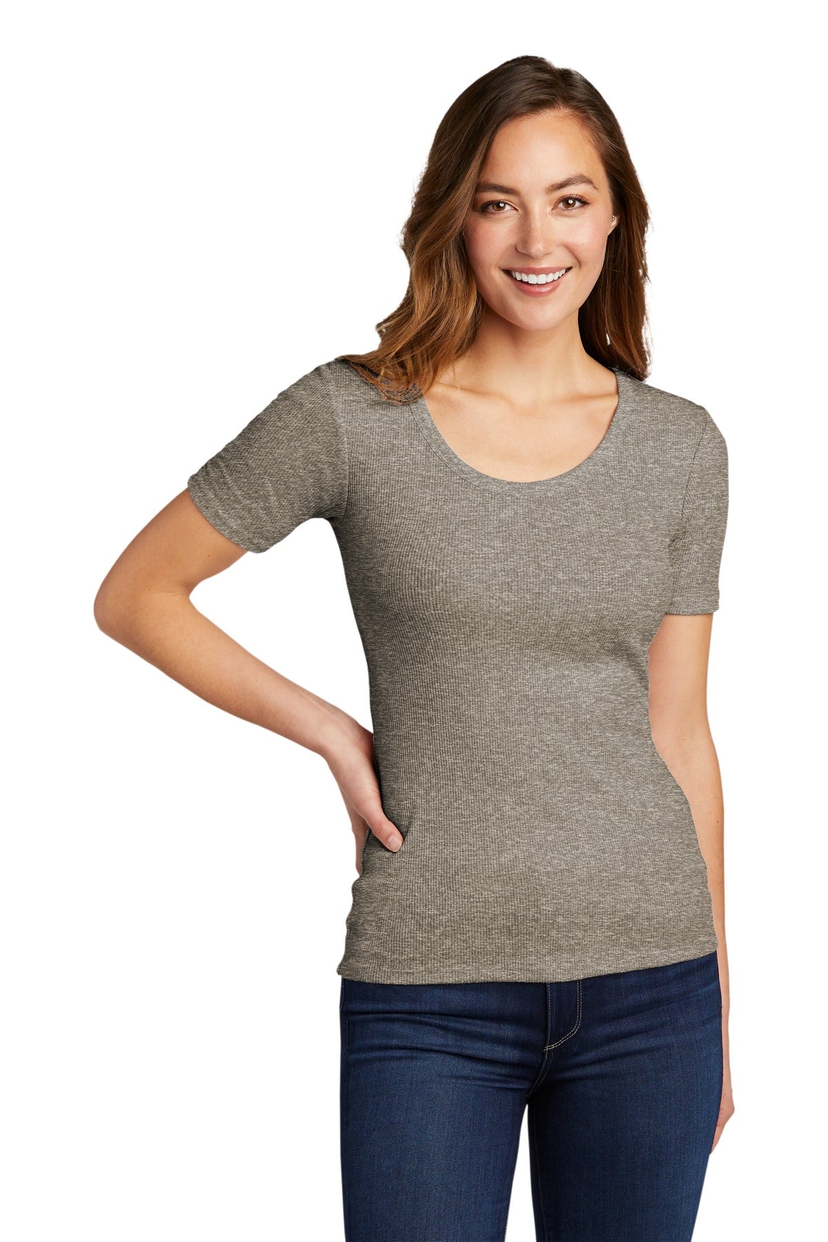 District® Women's V.I.T.™Rib Scoop Neck Tee DT6020 - DFW Impression