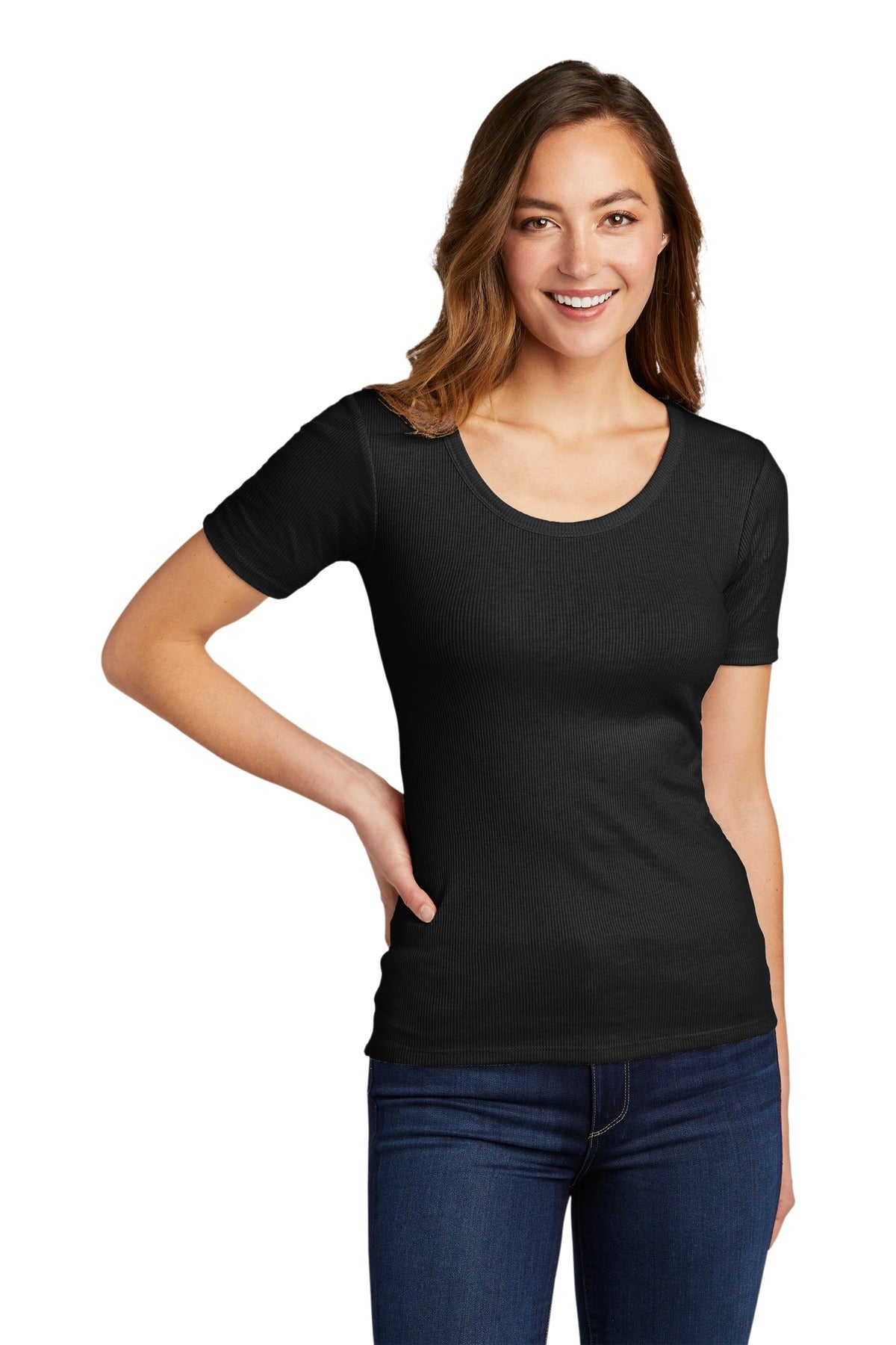 District® Women's V.I.T.™Rib Scoop Neck Tee DT6020 - DFW Impression