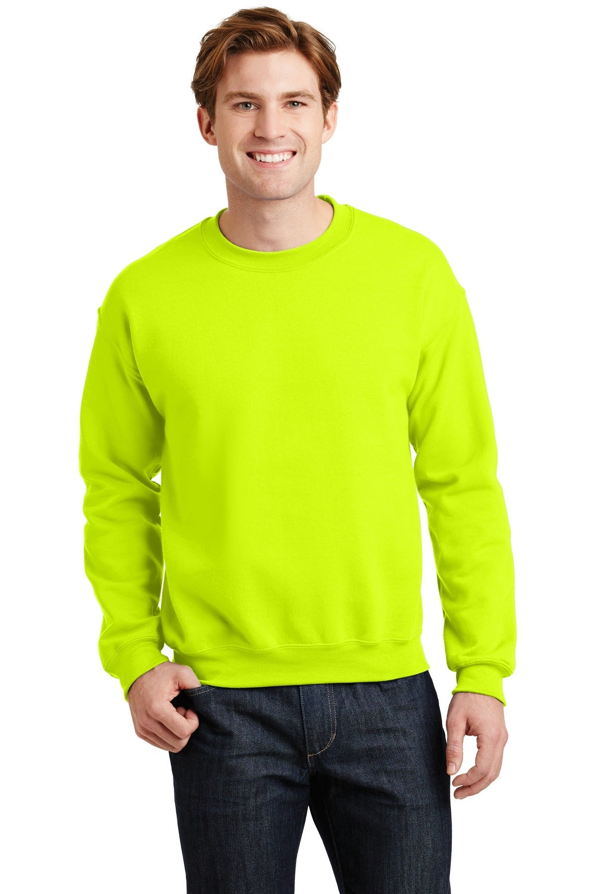 Gildan® - Heavy Blend™ Crewneck Sweatshirt. 18000 [Safety Green] - DFW Impression