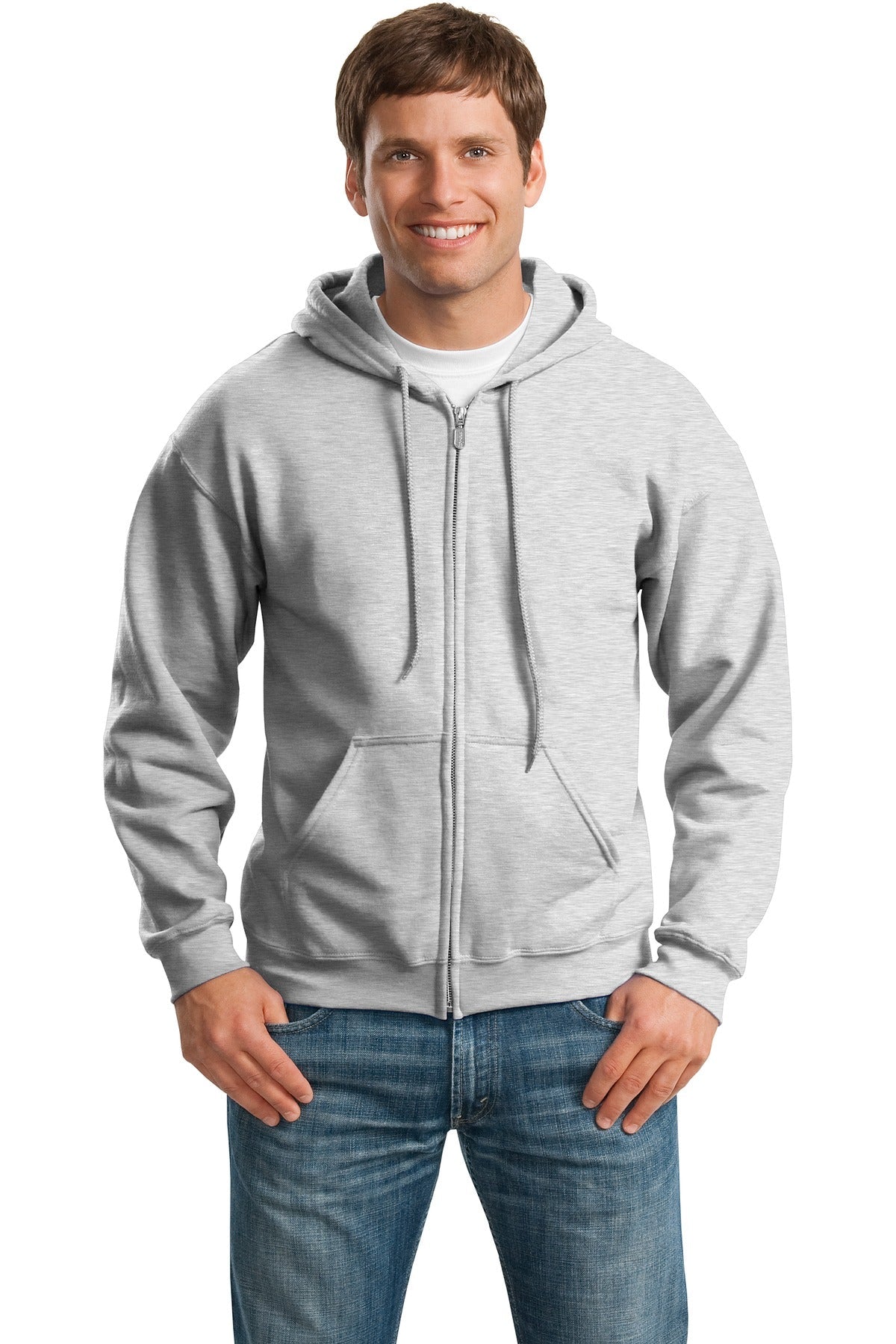 Gildan® - Heavy Blend™ Full-Zip Hooded Sweatshirt. 18600 [Ash Grey] - DFW Impression