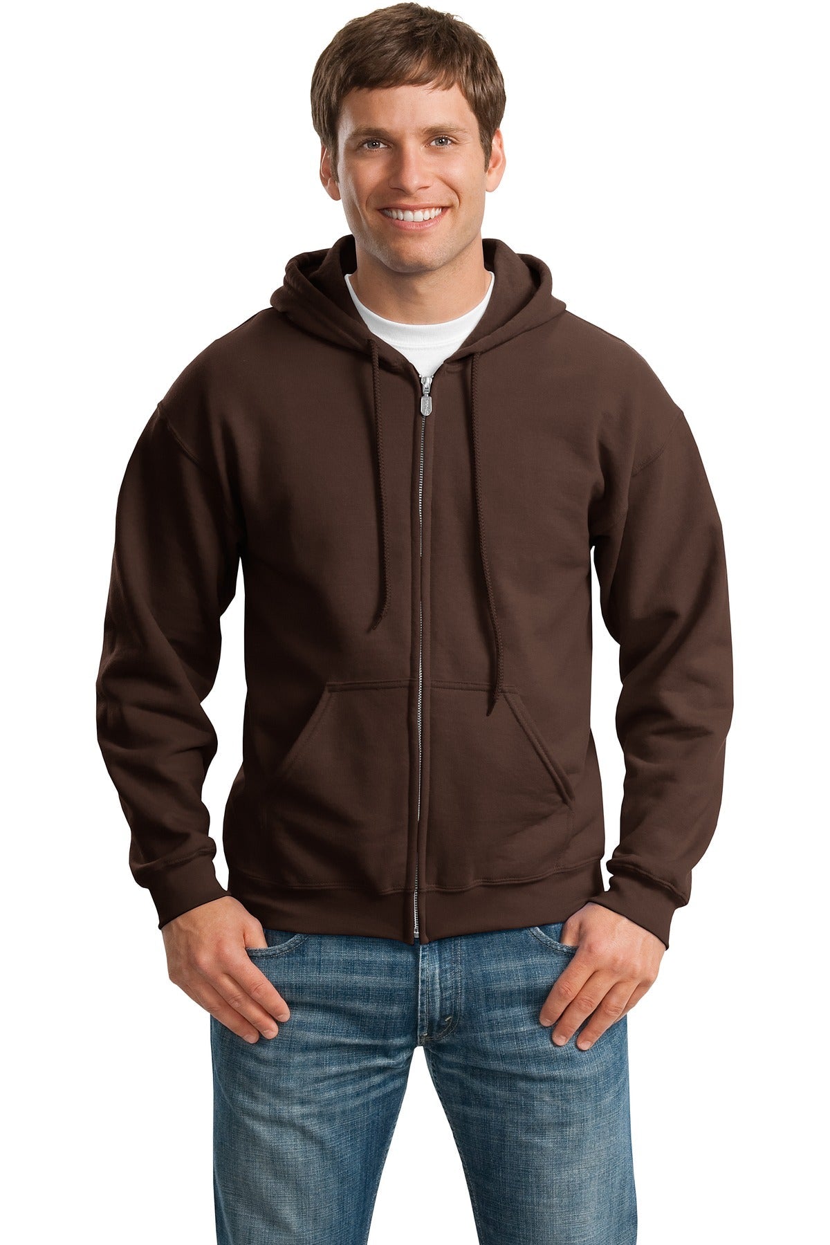 Gildan® - Heavy Blend™ Full-Zip Hooded Sweatshirt. 18600 [Dark Chocolate] - DFW Impression