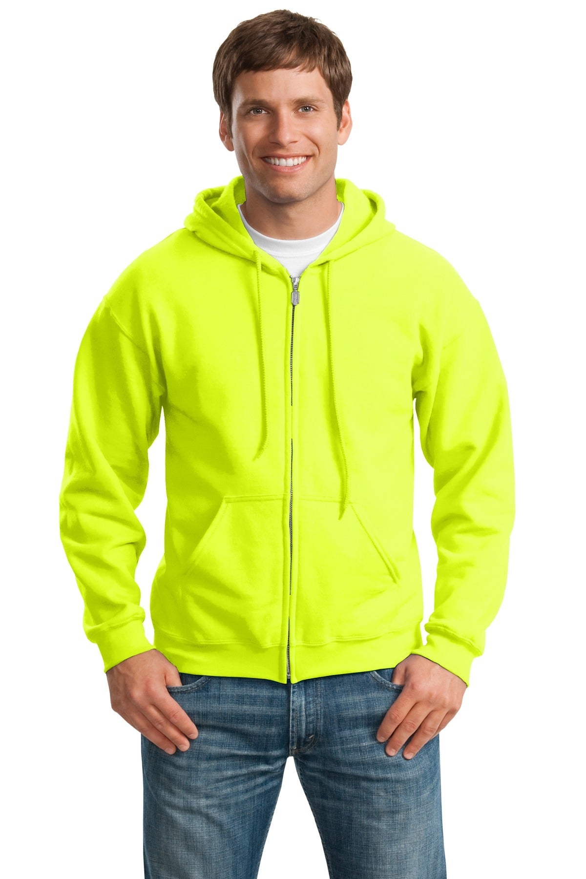 Gildan® - Heavy Blend™ Full-Zip Hooded Sweatshirt. 18600 [Safety Green] - DFW Impression