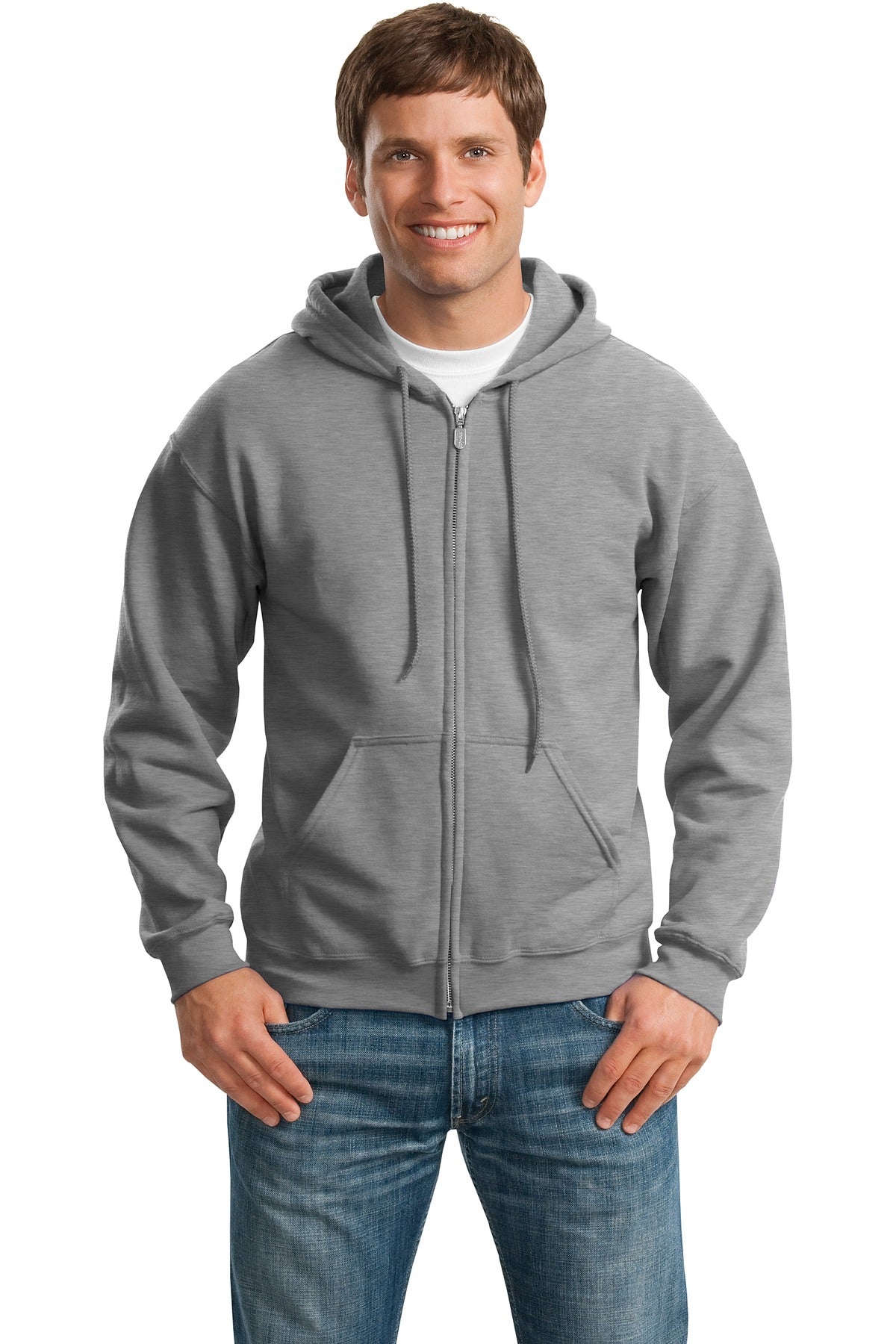 Gildan® - Heavy Blend™ Full-Zip Hooded Sweatshirt. 18600 [Sport Grey] - DFW Impression