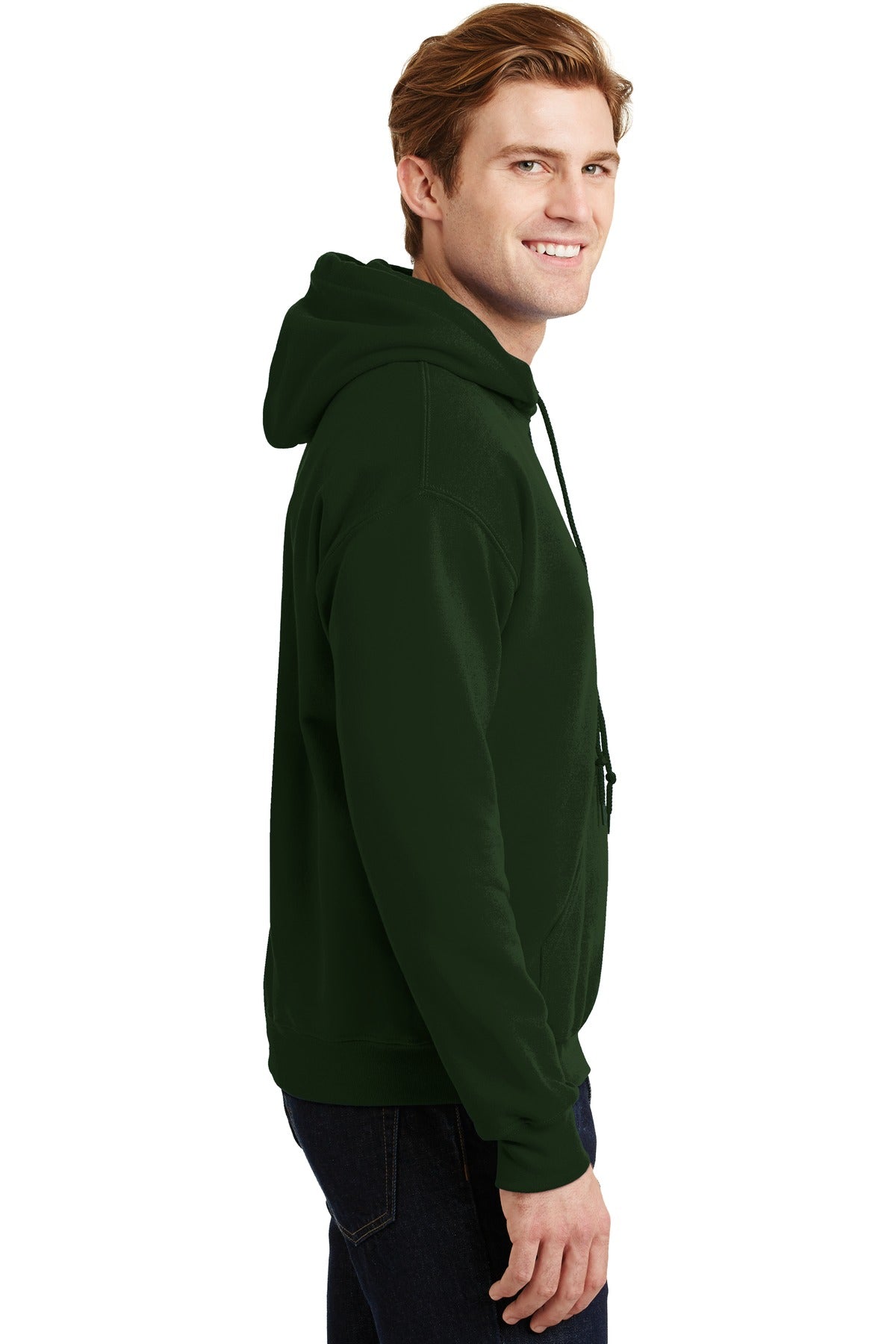 Dark green gildan online hoodie