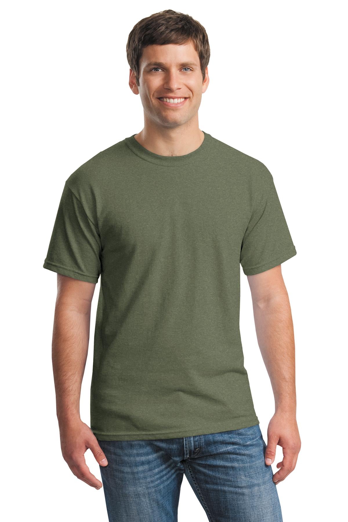 Gildan® - Heavy Cotton™ 100% Cotton T-Shirt. 5000 [Heather Military Green] - DFW Impression