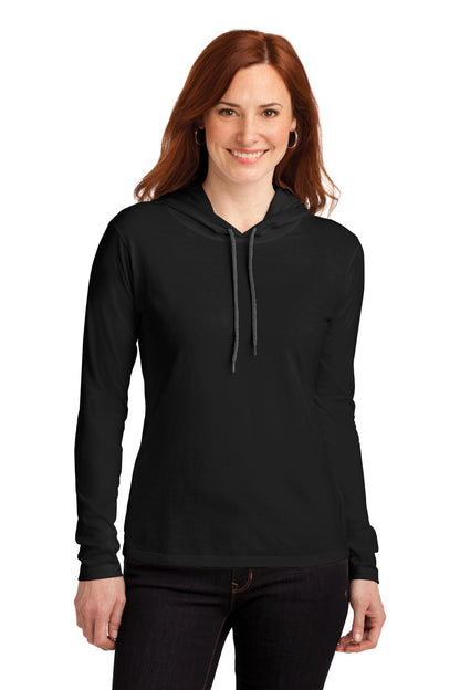 Gildan® Ladies 100% Combed Ring Spun Cotton Long Sleeve Hooded T-Shirt. 887L - DFW Impression