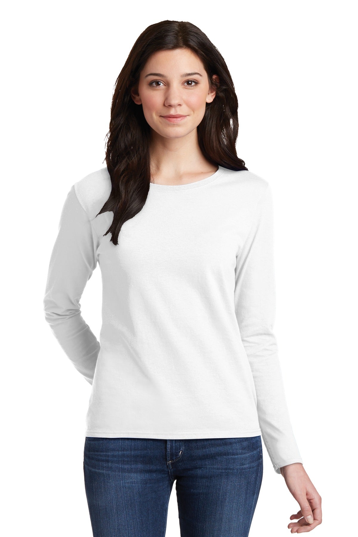 Gildan® Ladies Heavy Cotton™ 100% Cotton Long Sleeve T-Shirt. 5400L - DFW Impression