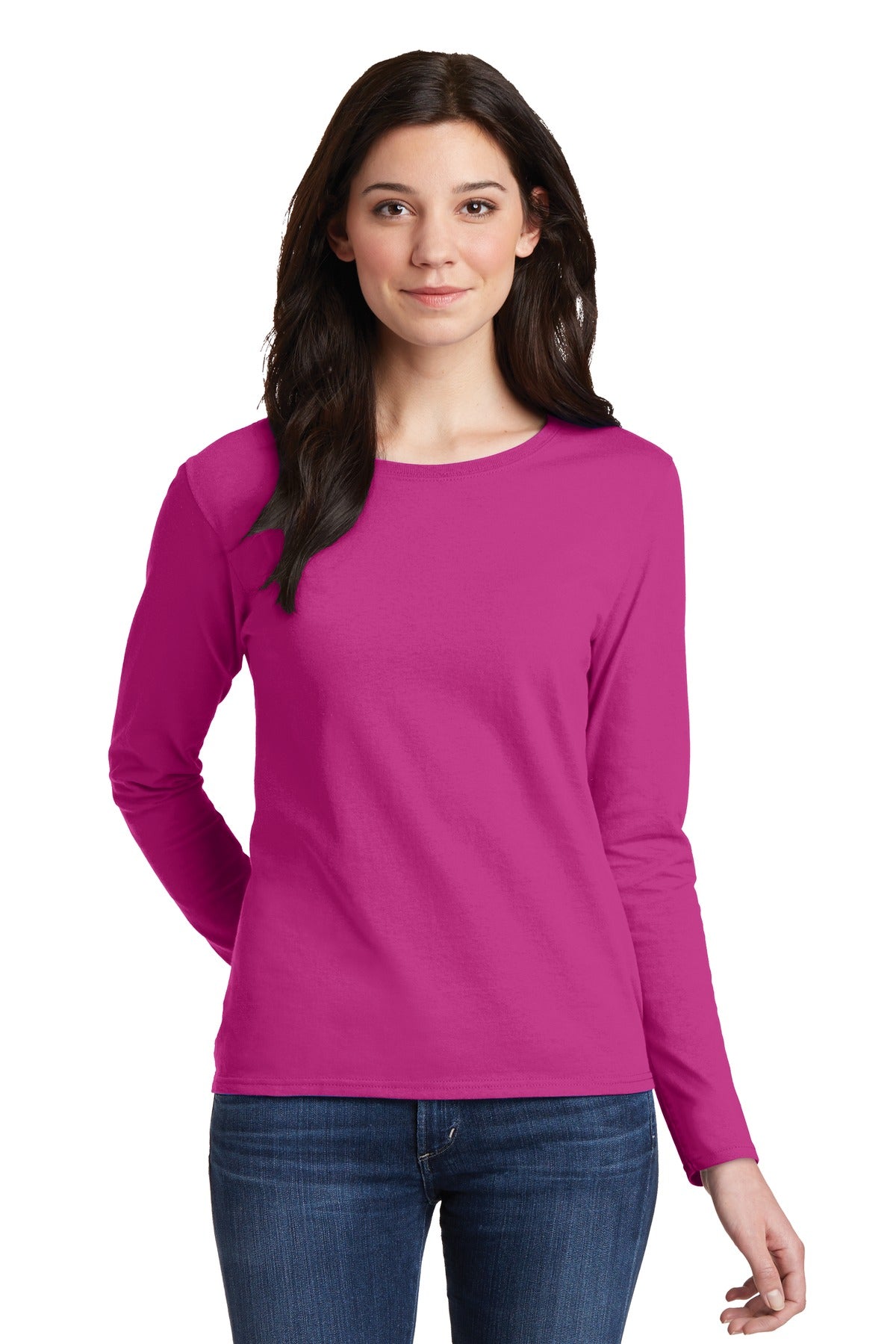 Gildan® Ladies Heavy Cotton™ 100% Cotton Long Sleeve T-Shirt. 5400L - DFW Impression