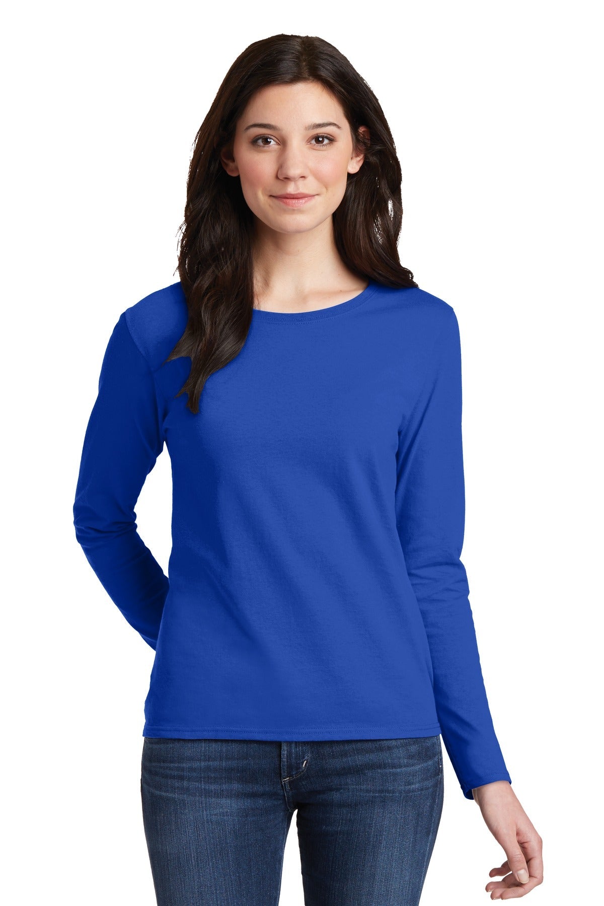 Gildan® Ladies Heavy Cotton™ 100% Cotton Long Sleeve T-Shirt. 5400L - DFW Impression