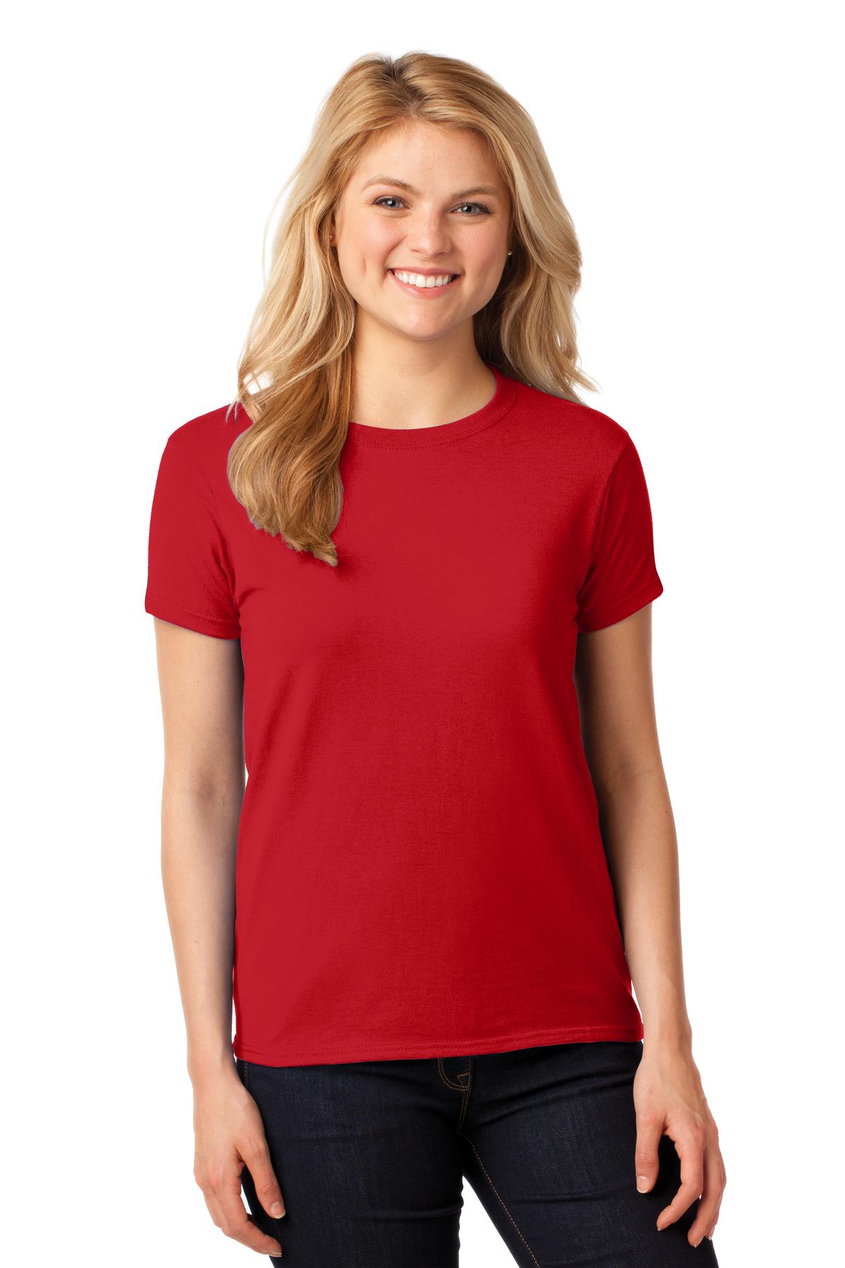 Gildan® Ladies Heavy Cotton™ 100% Cotton T-Shirt. 5000L [Red] - DFW Impression