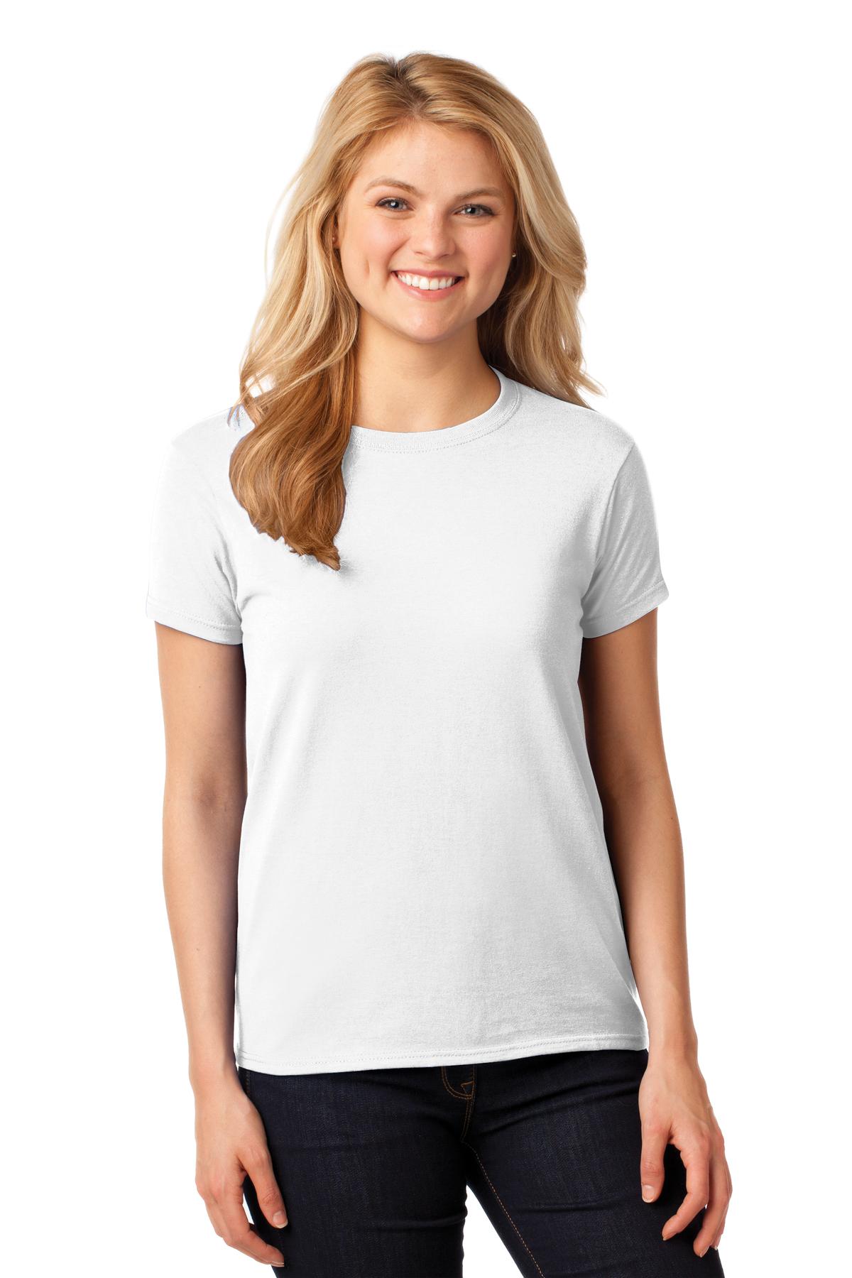 Gildan® Ladies Heavy Cotton™ 100% Cotton T-Shirt. 5000L [White] - DFW Impression