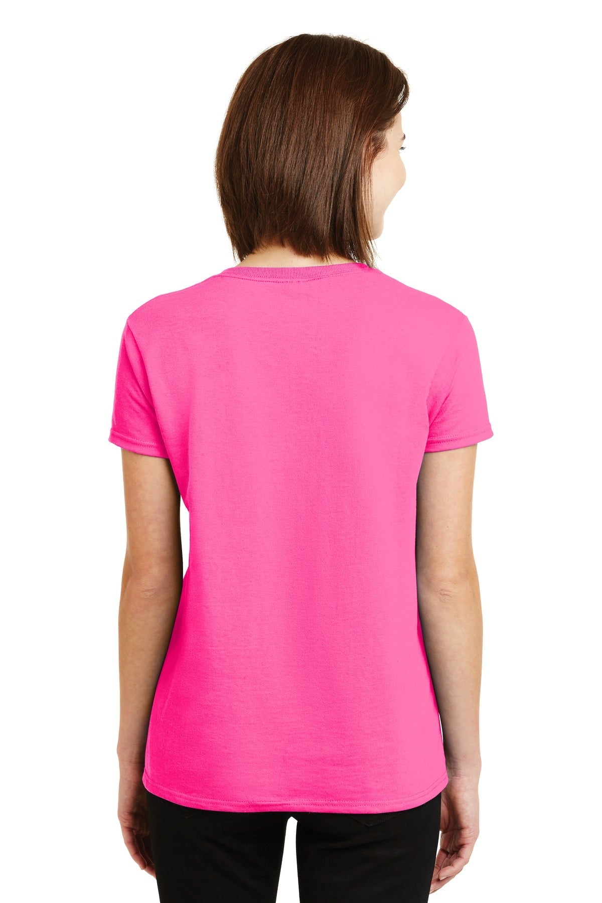 Gildan® - Ladies Ultra Cotton® 100% US Cotton T-Shirt. 2000L [Safety Pink] - DFW Impression