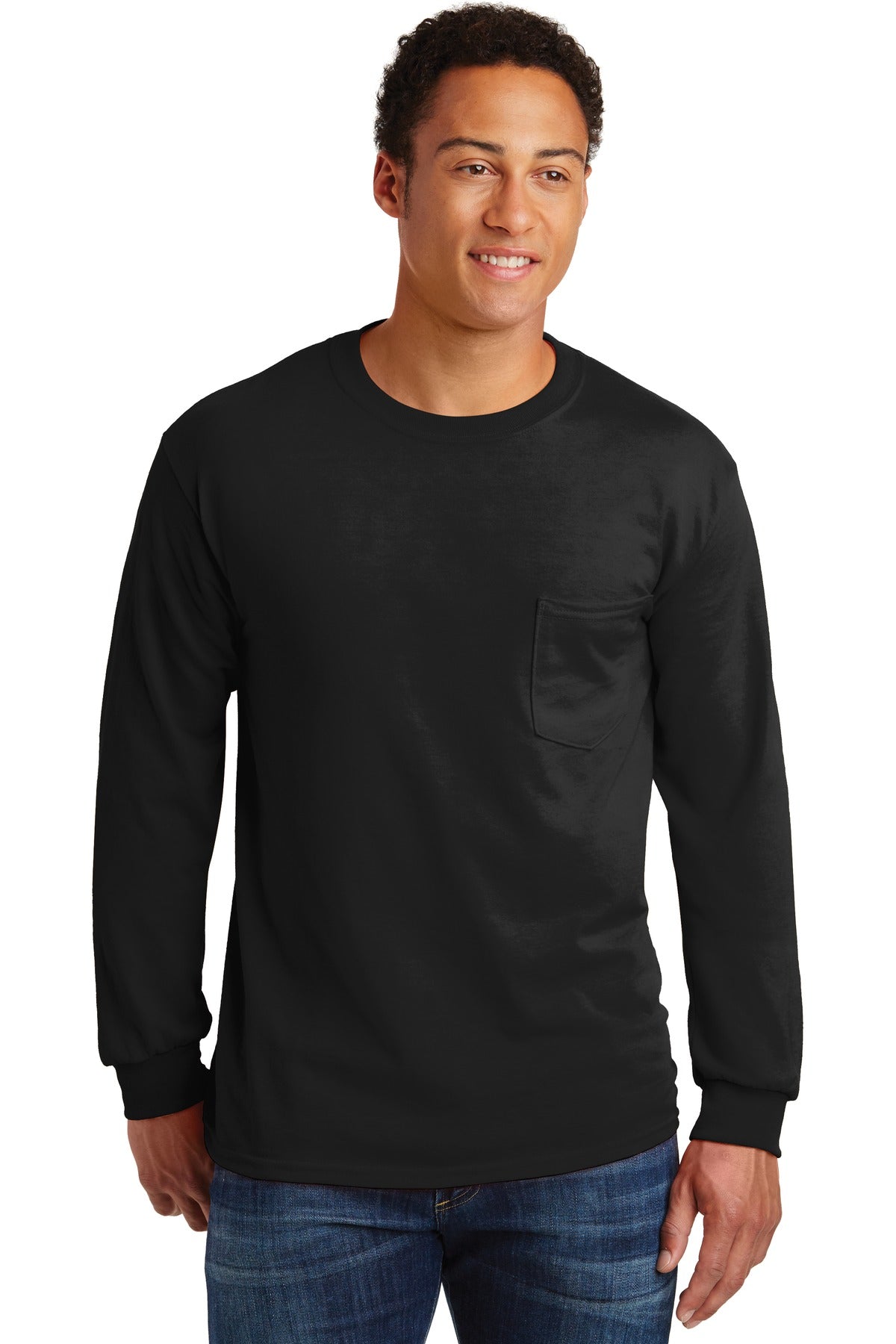 Gildan® - Ultra Cotton® 100% US Cotton Long Sleeve T-Shirt with Pocket. 2410 - DFW Impression