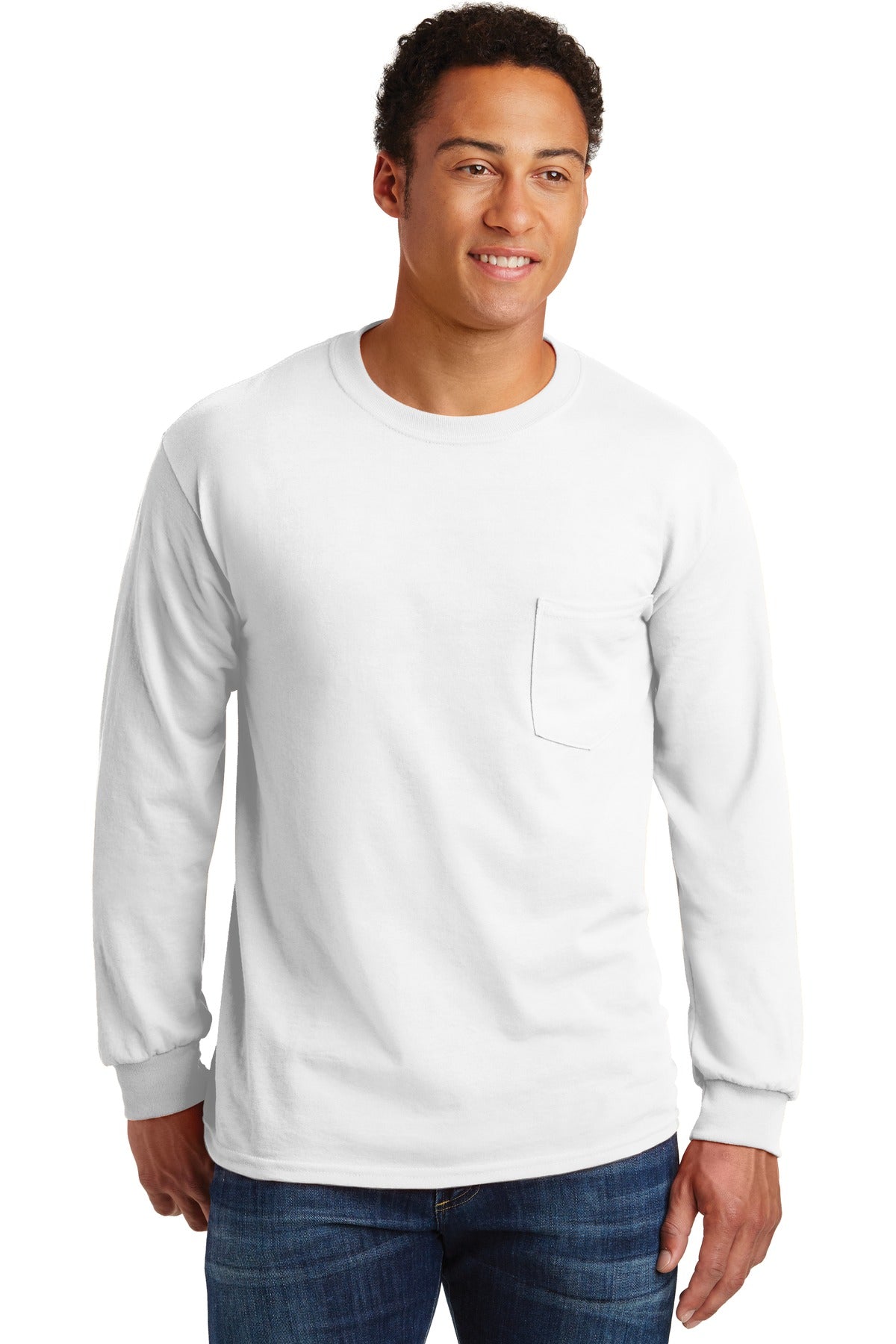 Gildan® - Ultra Cotton® 100% US Cotton Long Sleeve T-Shirt with Pocket. 2410 - DFW Impression