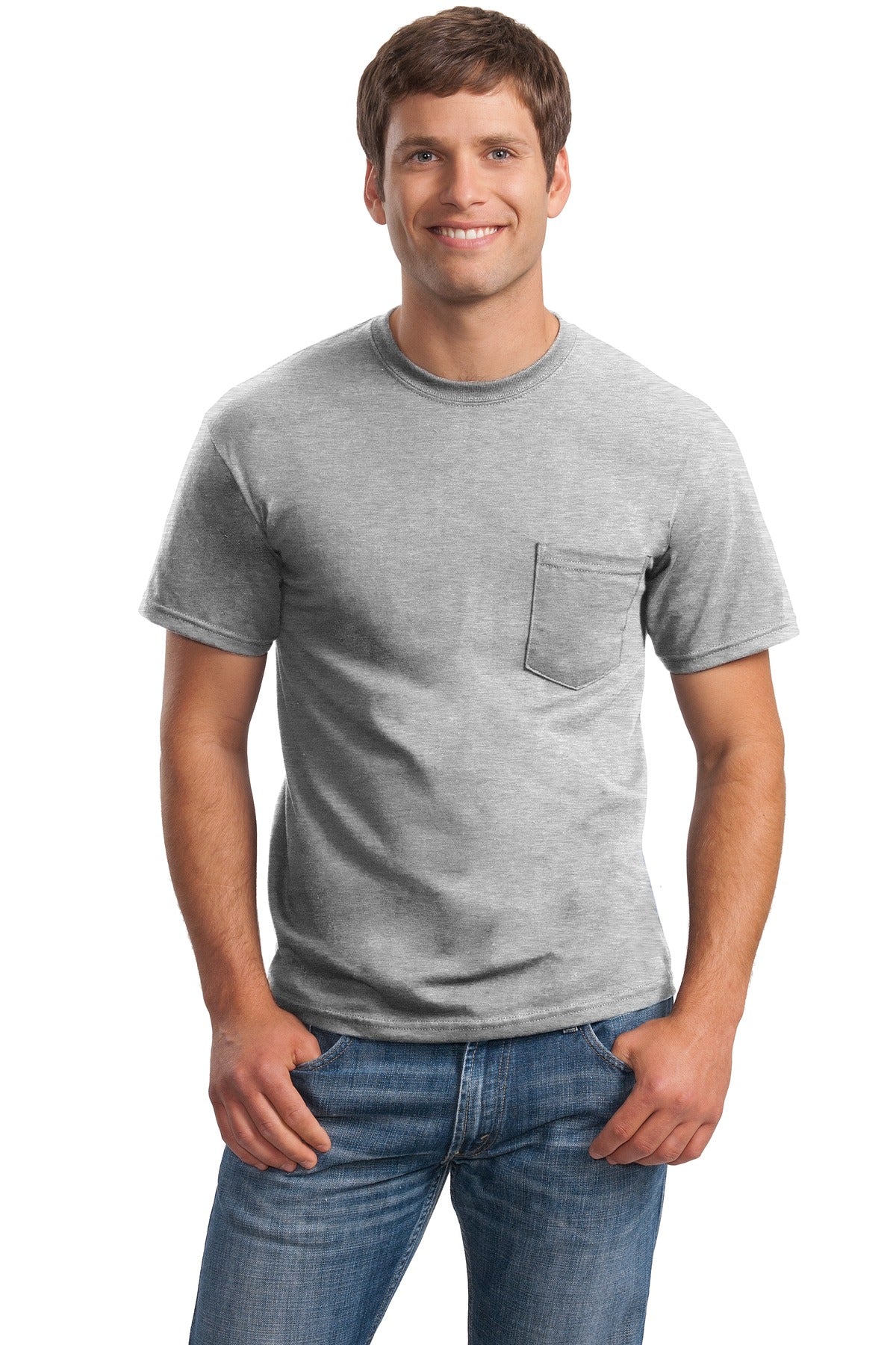 Gildan® - Ultra Cotton® 100% US Cotton T-Shirt with Pocket. 2300 [Ash] - DFW Impression