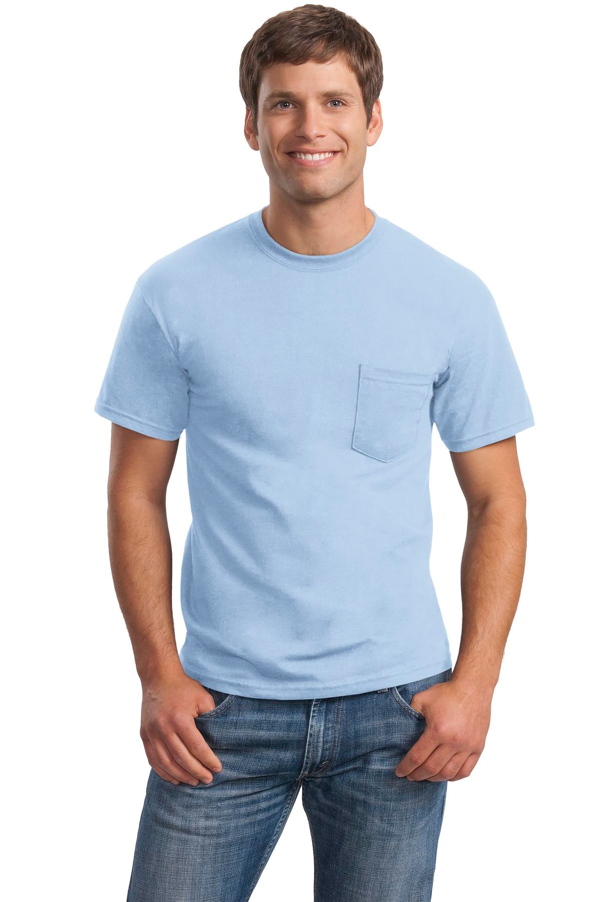 Gildan® - Ultra Cotton® 100% US Cotton T-Shirt with Pocket. 2300 [Light Blue] - DFW Impression