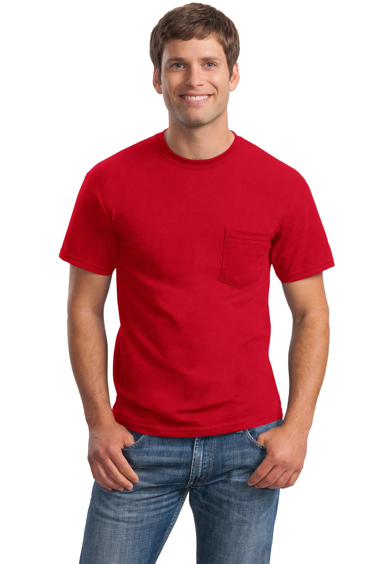 Gildan® - Ultra Cotton® 100% US Cotton T-Shirt with Pocket. 2300 [Red] - DFW Impression