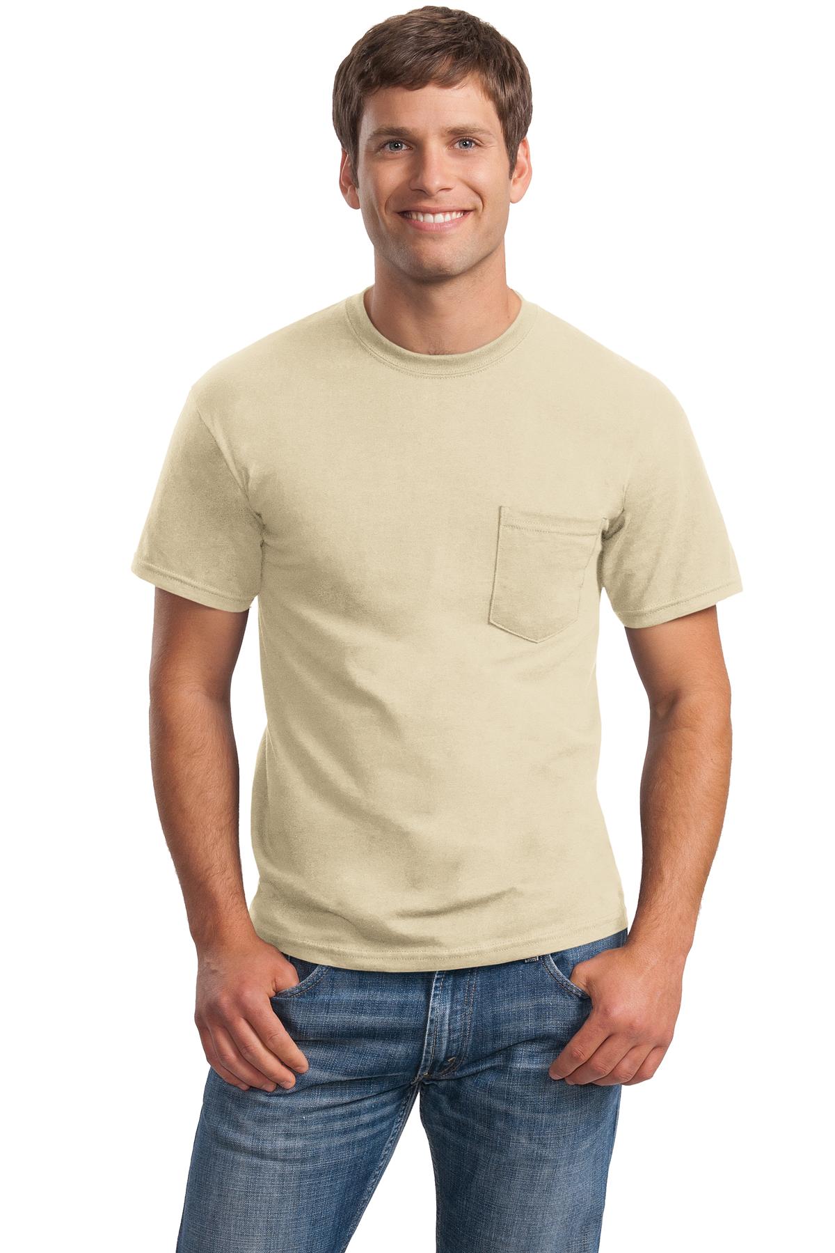 Gildan® - Ultra Cotton® 100% US Cotton T-Shirt with Pocket. 2300 [Sand] - DFW Impression