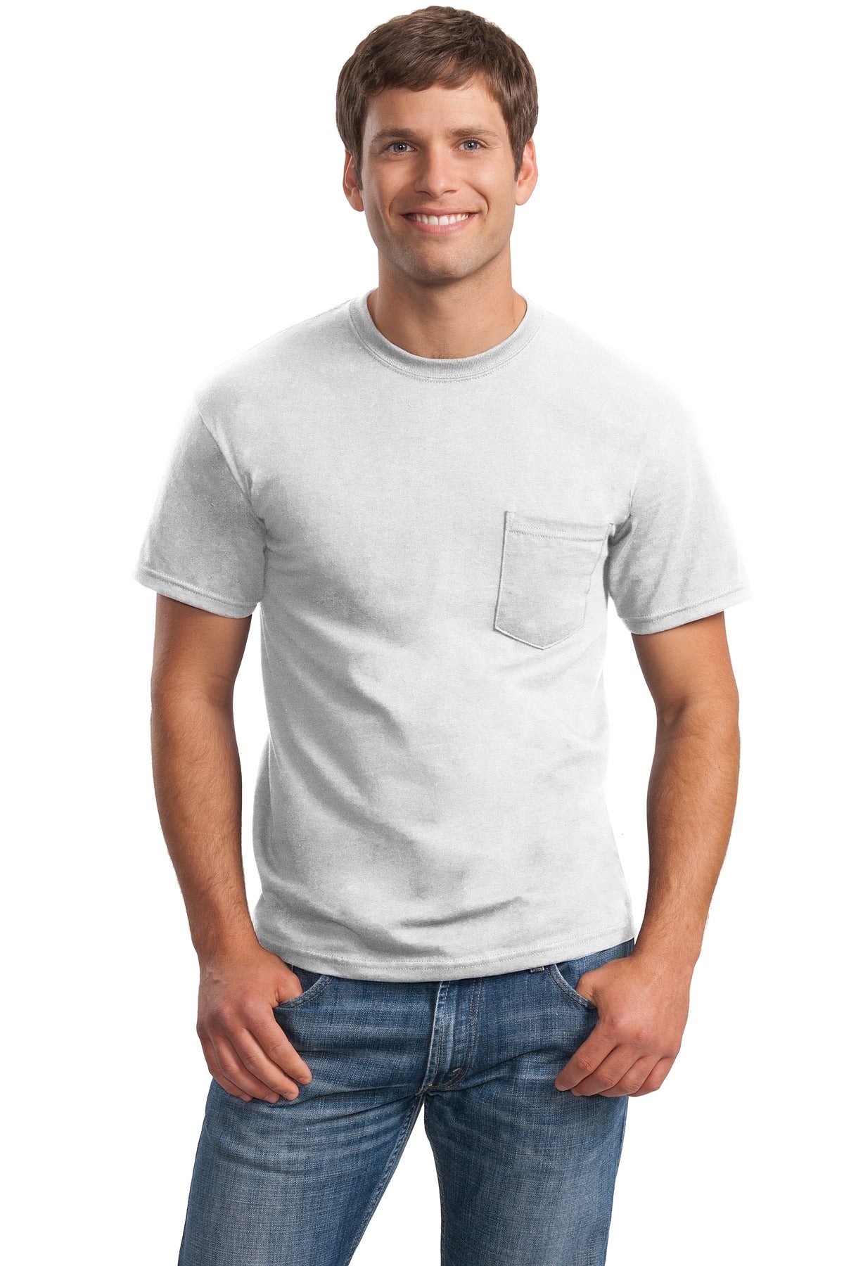 Gildan® - Ultra Cotton® 100% US Cotton T-Shirt with Pocket. 2300 [White] - DFW Impression