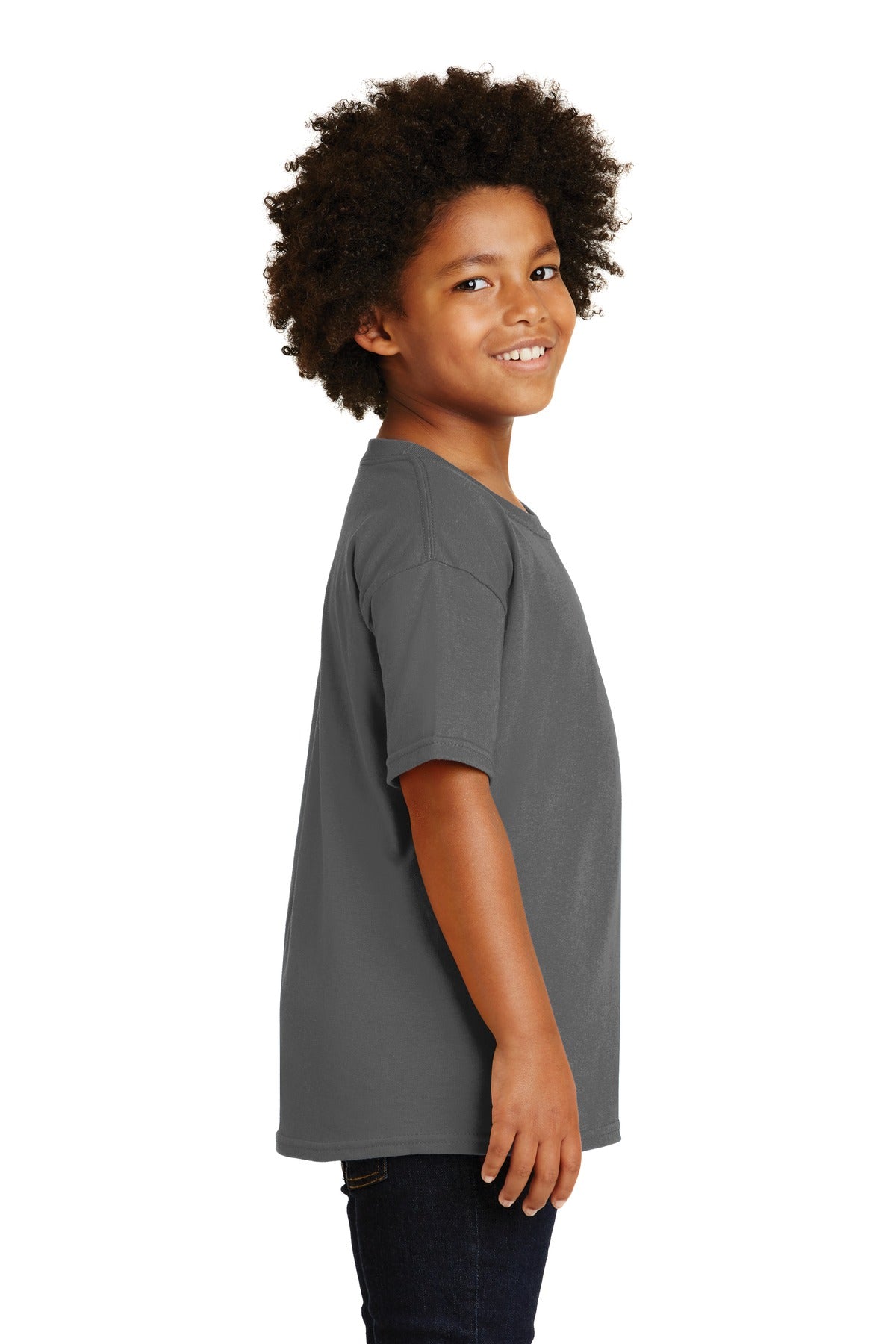 Gildan® - Youth Heavy Cotton™ 100% Cotton T-Shirt. 5000B [Charcoal] - DFW Impression