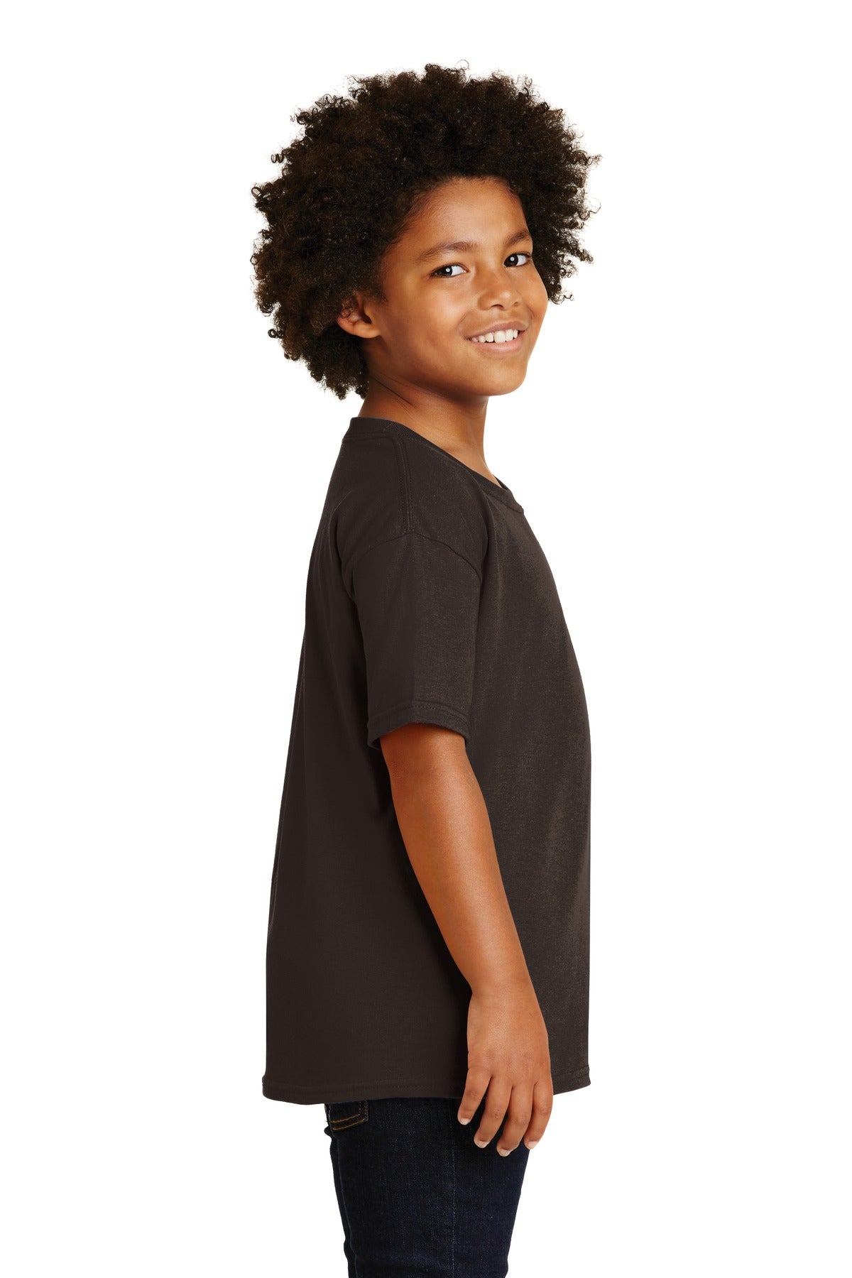 Gildan® - Youth Heavy Cotton™ 100% Cotton T-Shirt. 5000B [Dark Chocolate] - DFW Impression