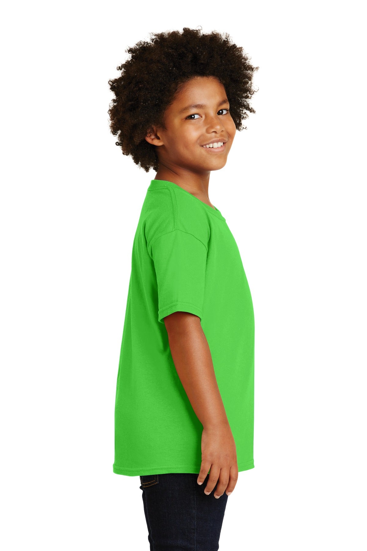 Gildan® - Youth Heavy Cotton™ 100% Cotton T-Shirt. 5000B [Electric Green] - DFW Impression