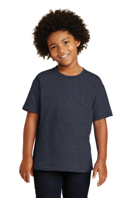 Gildan® - Youth Heavy Cotton™ 100% Cotton T-Shirt. 5000B [Heather Navy] - DFW Impression