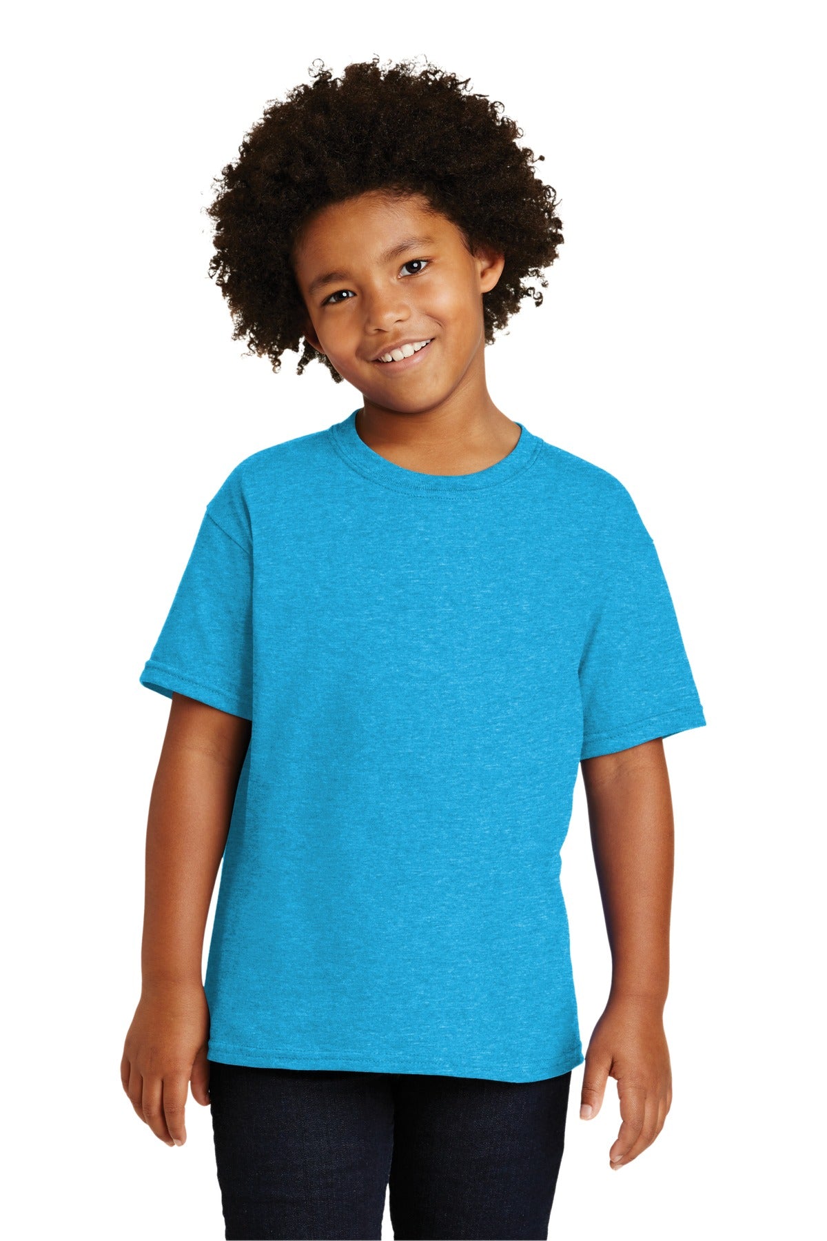 Gildan® - Youth Heavy Cotton™ 100% Cotton T-Shirt. 5000B [Heather Sapphire] - DFW Impression