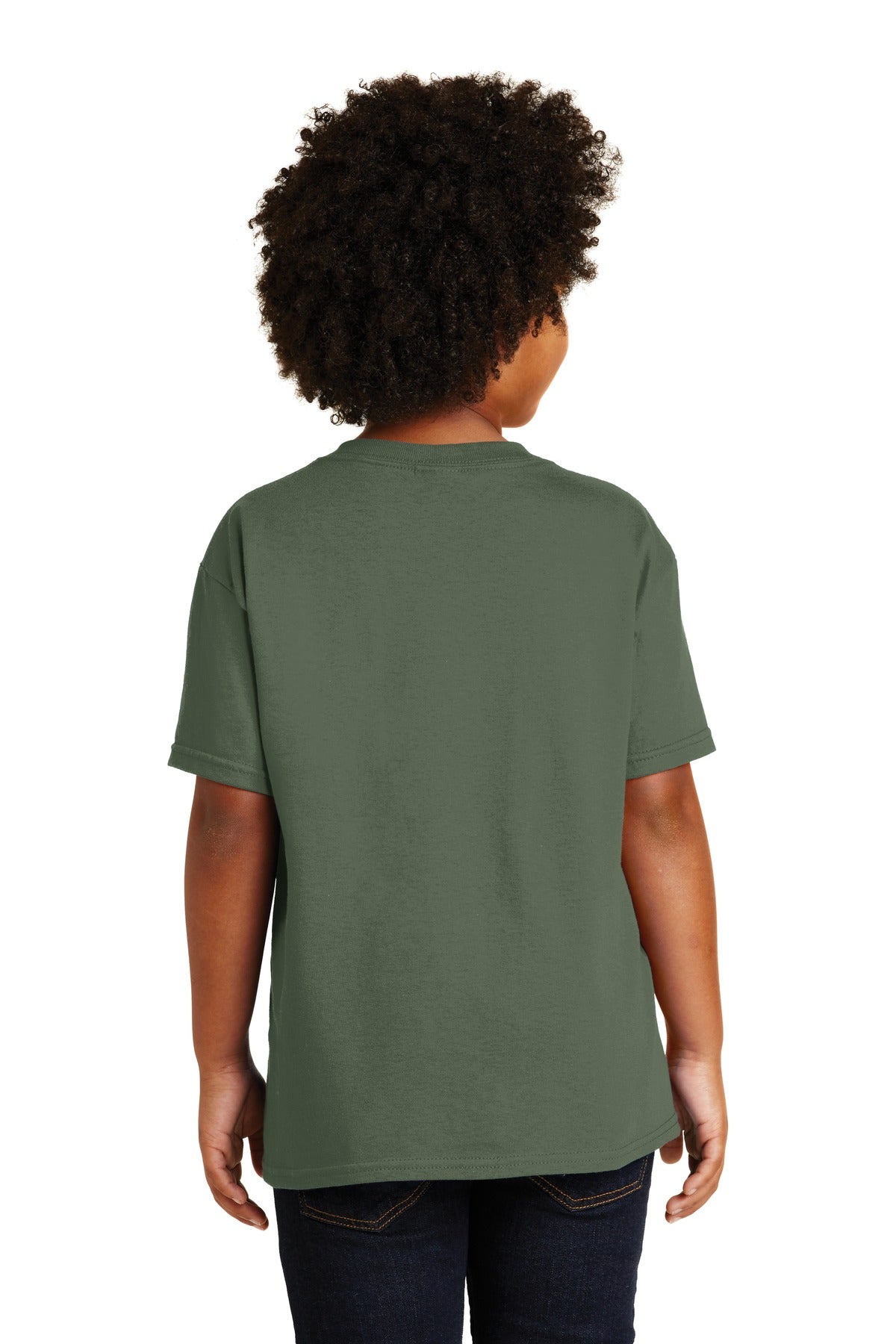 Gildan® - Youth Heavy Cotton™ 100% Cotton T-Shirt. 5000B [Military Green] - DFW Impression