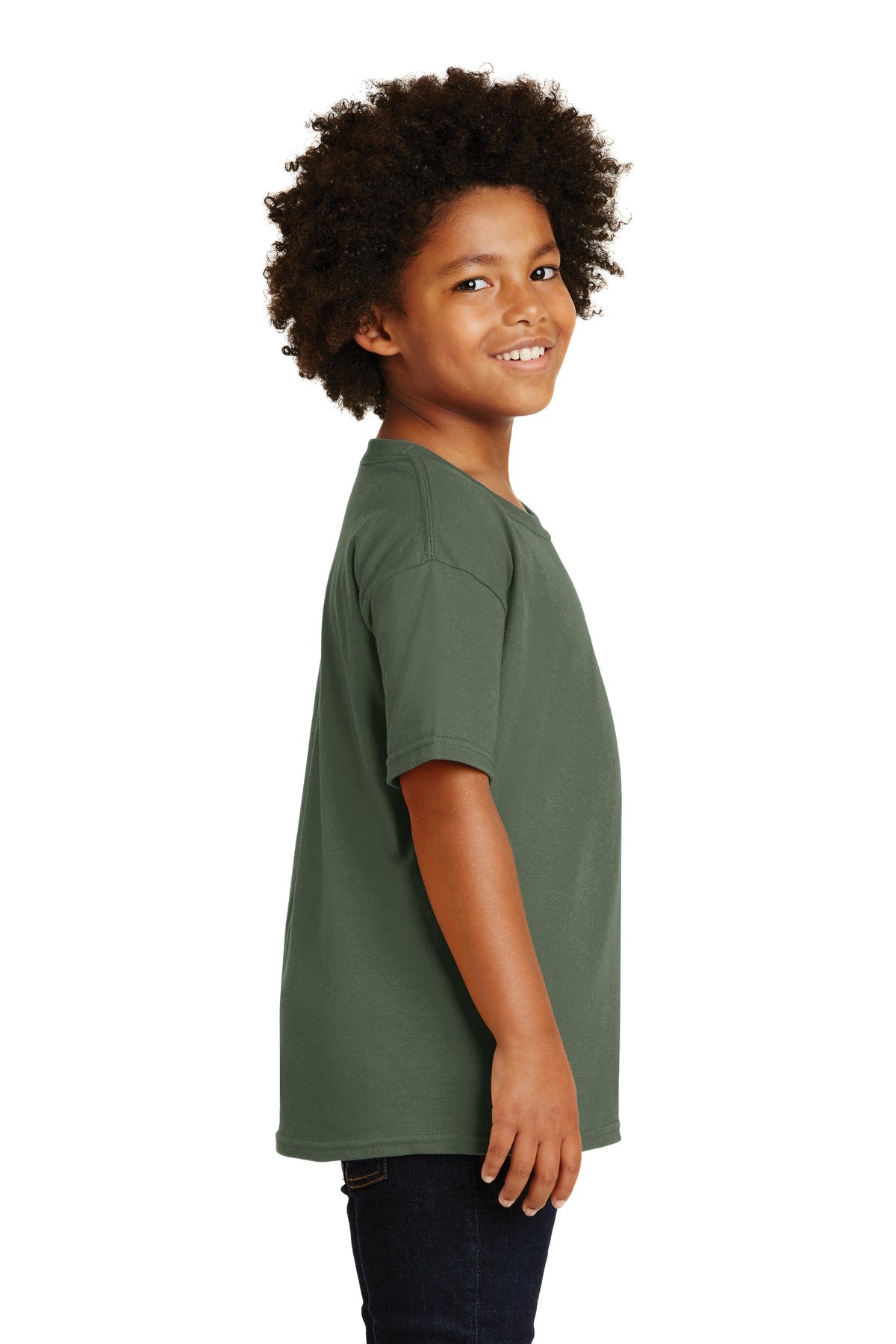 Gildan® - Youth Heavy Cotton™ 100% Cotton T-Shirt. 5000B [Military Green] - DFW Impression