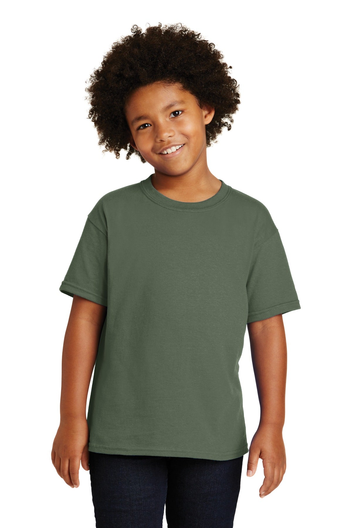 Gildan® - Youth Heavy Cotton™ 100% Cotton T-Shirt. 5000B [Military Green] - DFW Impression