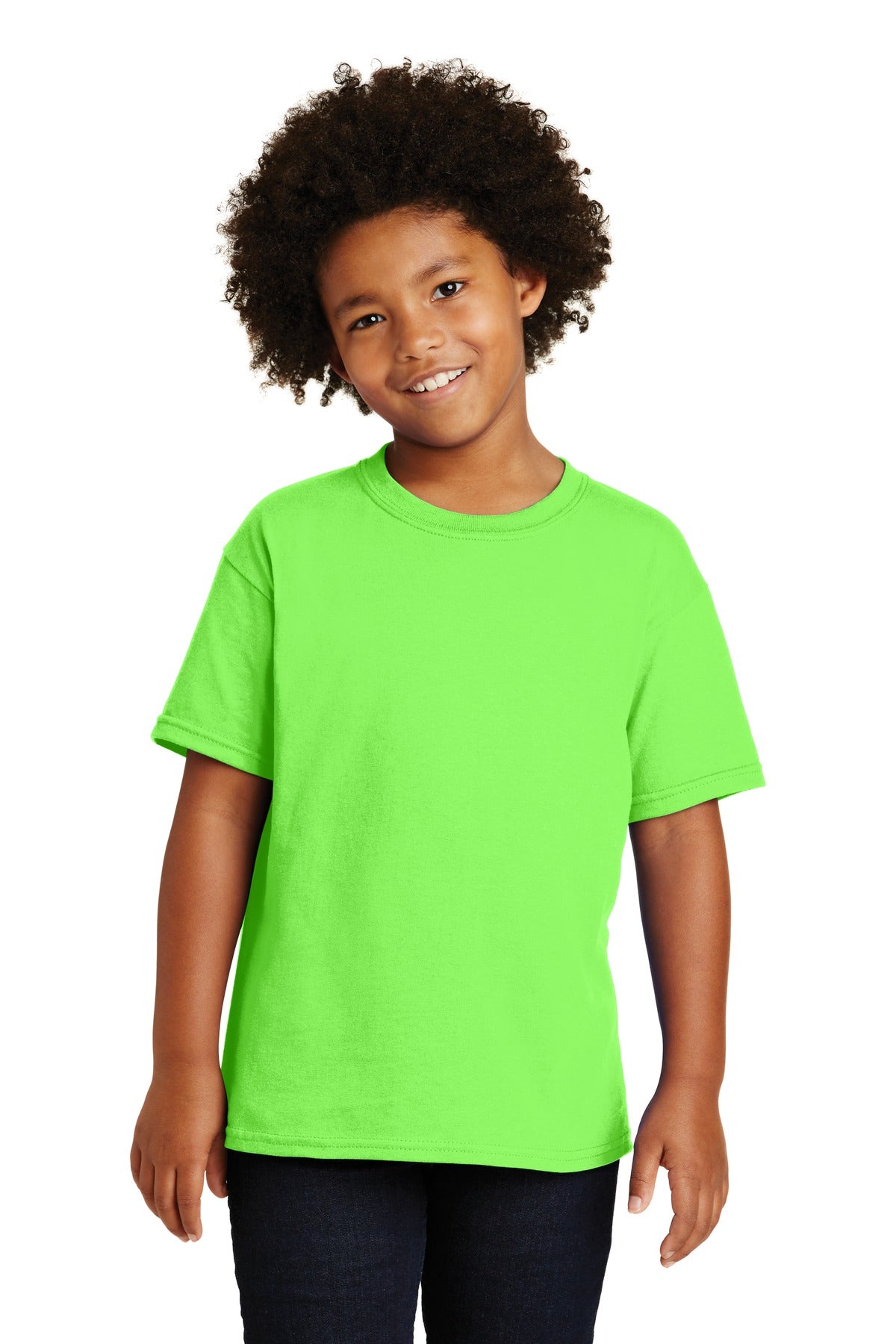 Gildan® - Youth Heavy Cotton™ 100% Cotton T-Shirt. 5000B [Neon Green] - DFW Impression